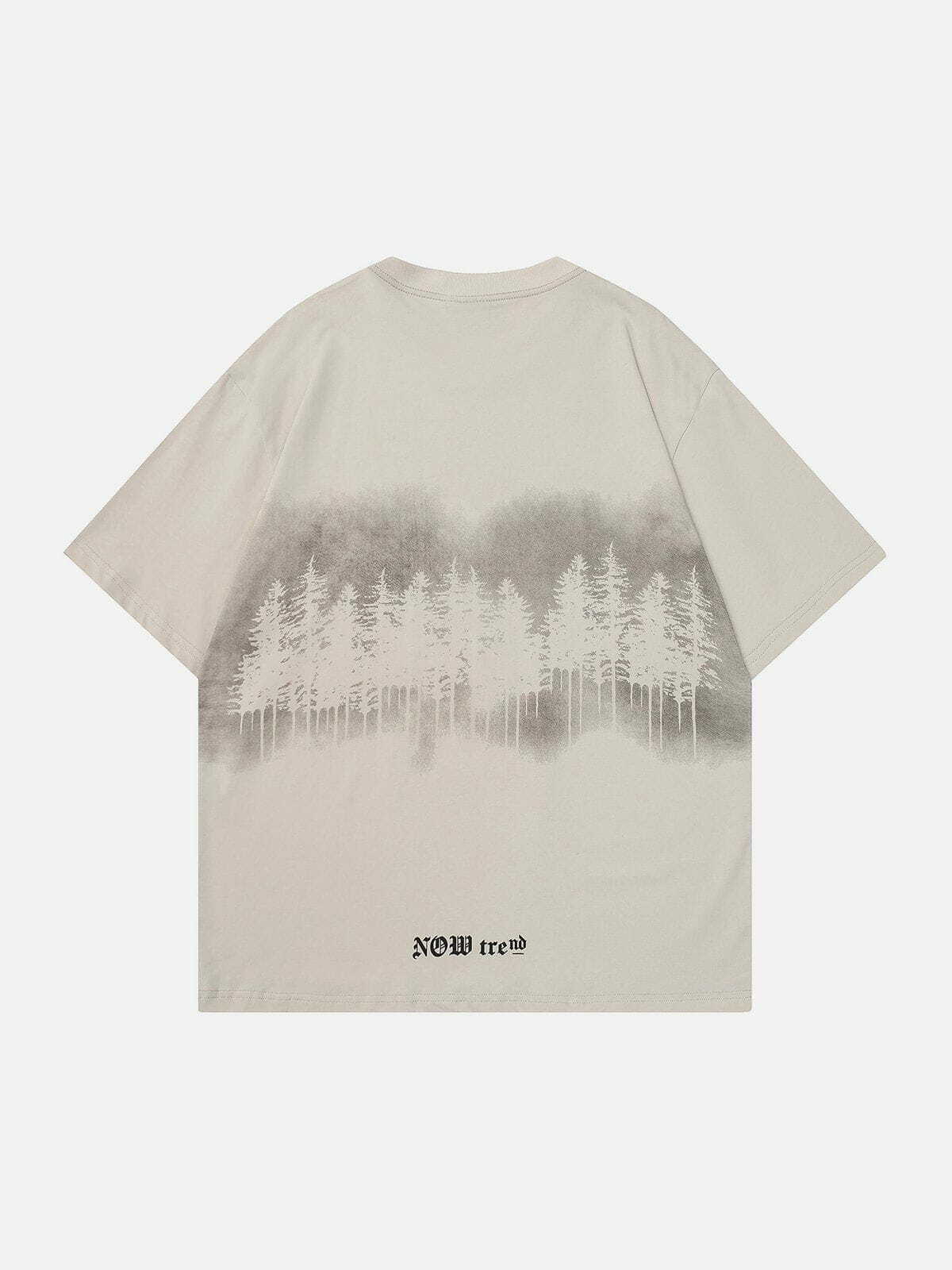 Y2K Aesthetic Forest Inkjet Print Tee - Vintage 90s Grunge Style for Trendy Summer Outfits