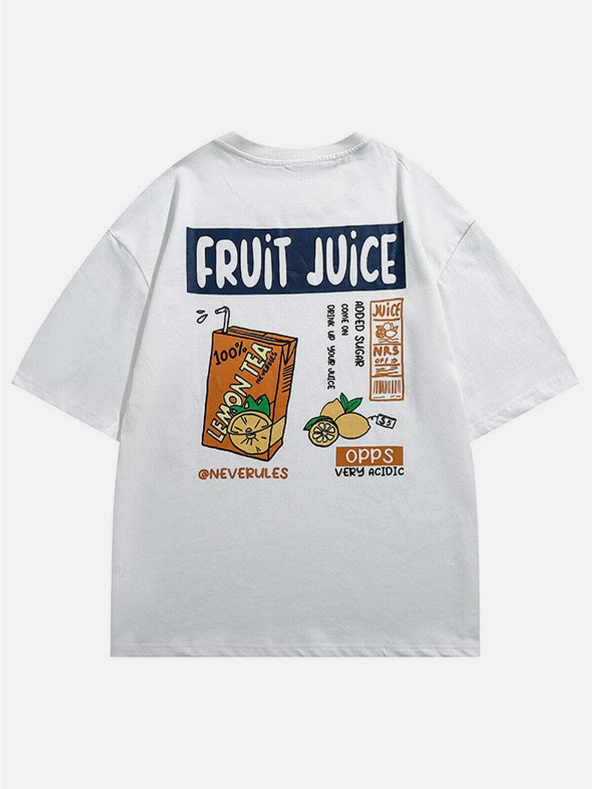 Y2K Aesthetic 'FRUIT JUICE' Graphic Tee - Trendy 90s Fashion for Summer Outfits & Grunge Style