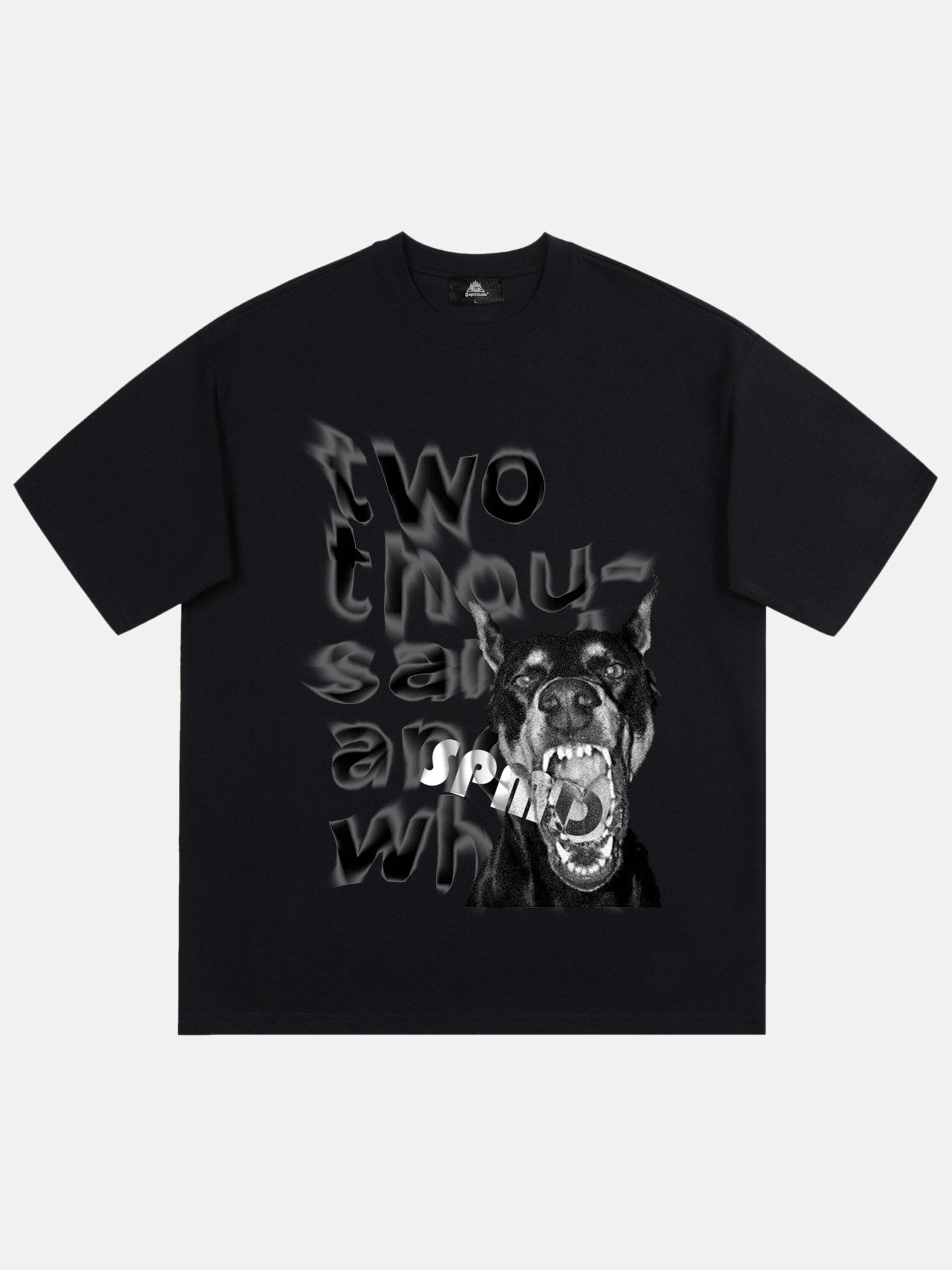 Y2K Aesthetic Fun Graffiti Doberman Dog Print Tee - Perfect for Summer Outfits & 90s Vibes