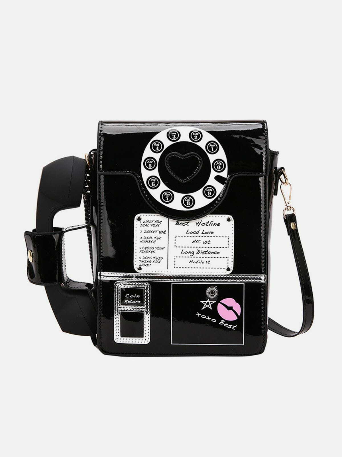 Y2K Aesthetic Funny Phone Booth Bag - Perfect for 90s Fashion Lovers & Grunge Outfits!