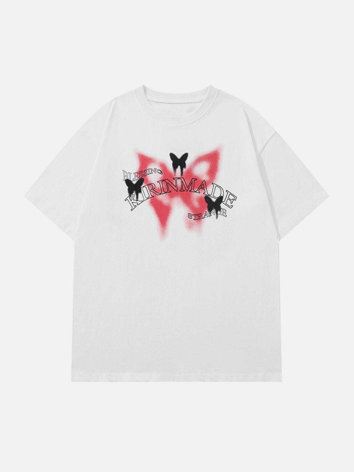 Y2K Aesthetic Gradient Butterflies Graphic Tee - Perfect for Summer Outfits & 90s Fashion Lovers