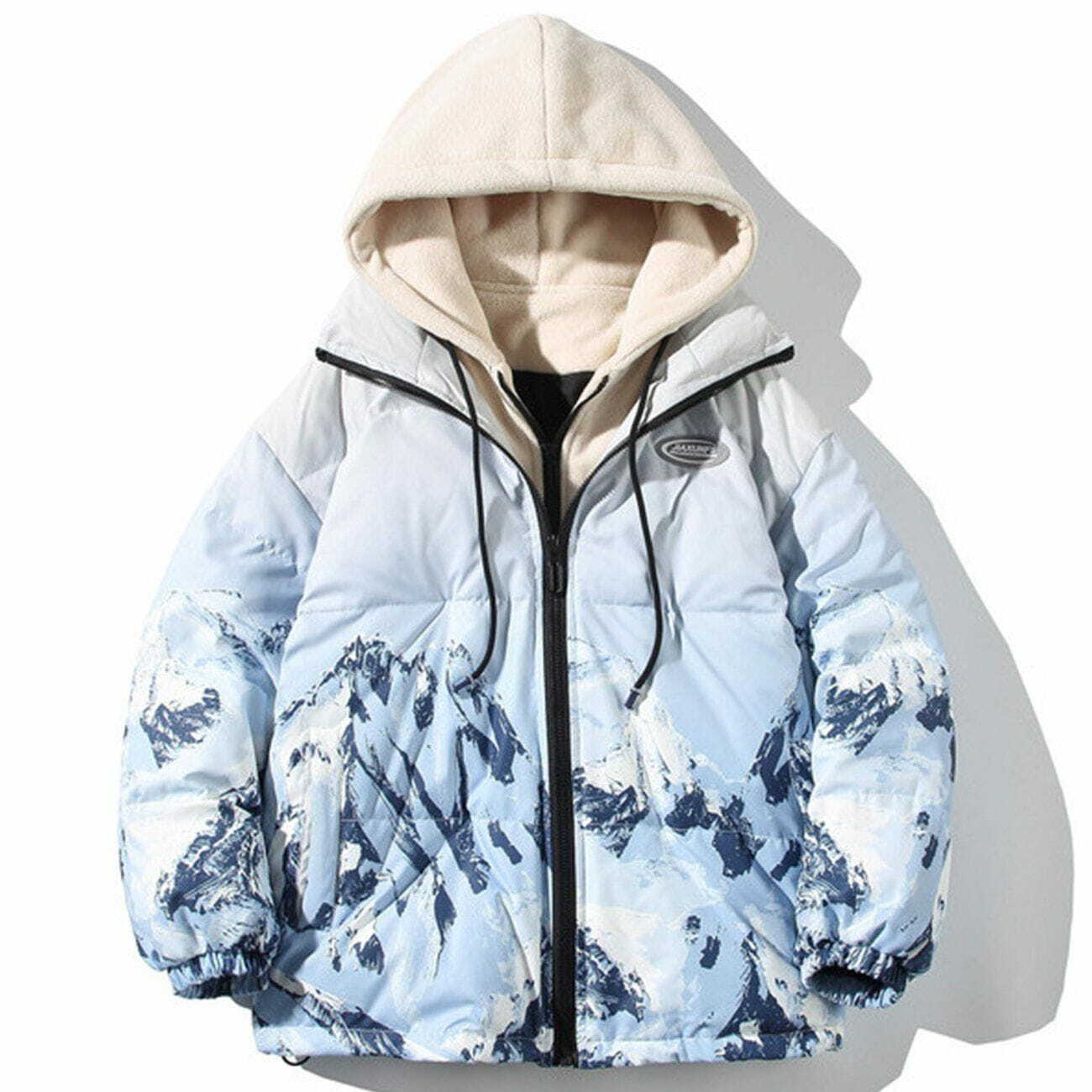 Y2K Aesthetic Hooded Puffer Jacket for Grunge & 90s Fashion Lovers - Cozy Winter Essential