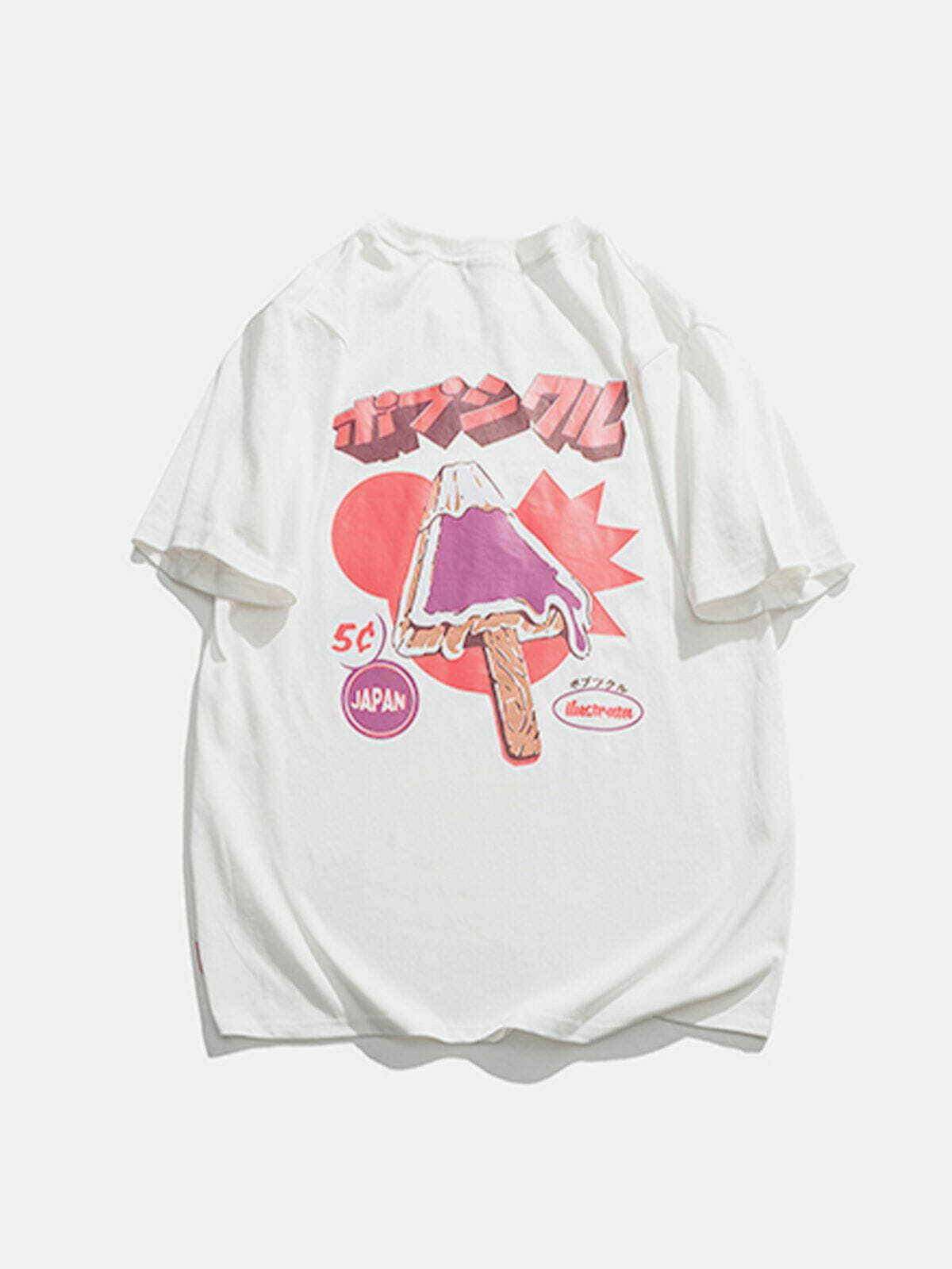 Y2K Aesthetic Ice Cream Print Tee - Cute Summer Outfit, Vintage 90s Style, Trendy Graphic Top