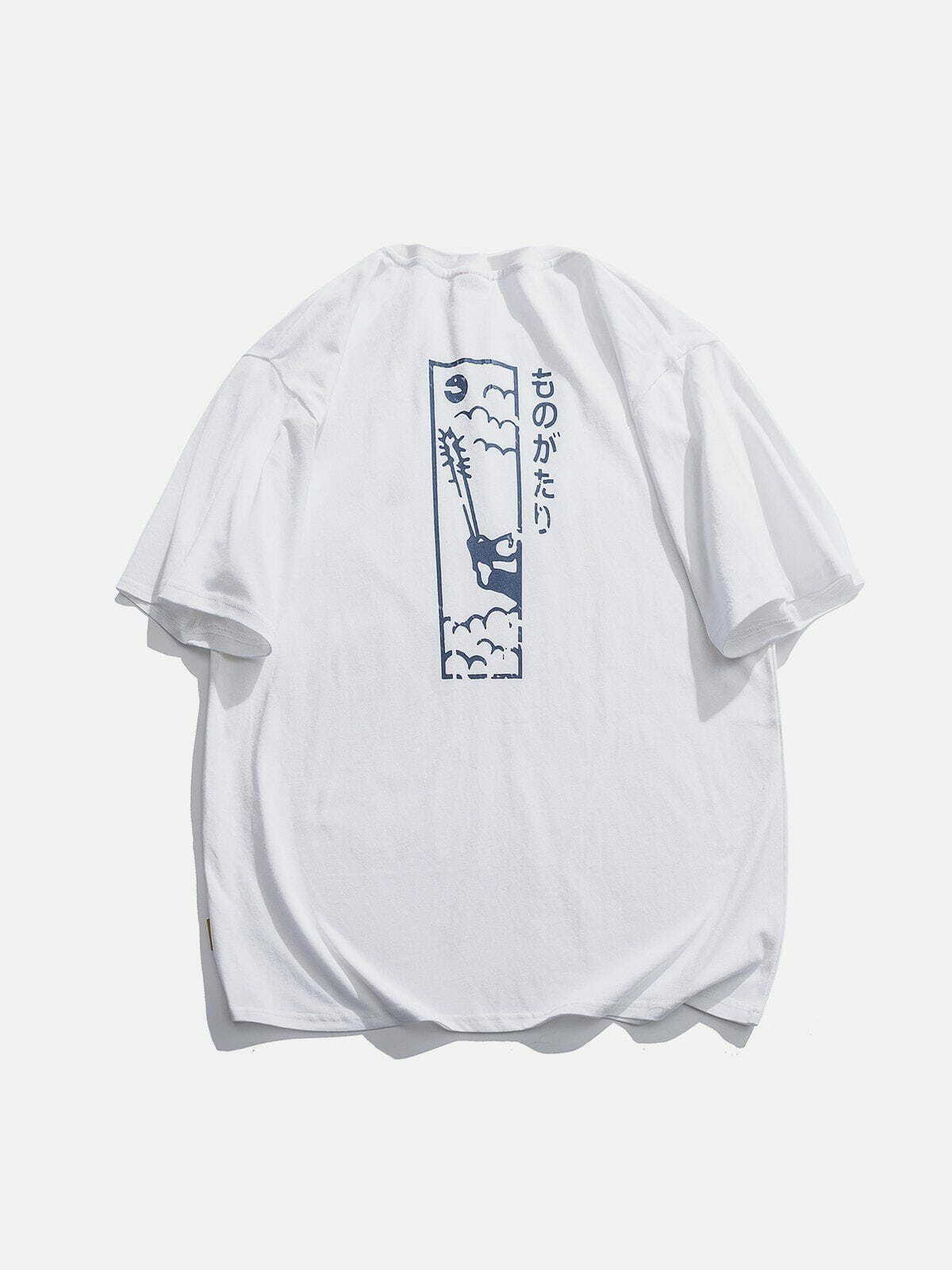 Y2K Aesthetic Japanese Font Print Tee - Trendy Summer Outfit for Grunge & 90s Fashion Lovers