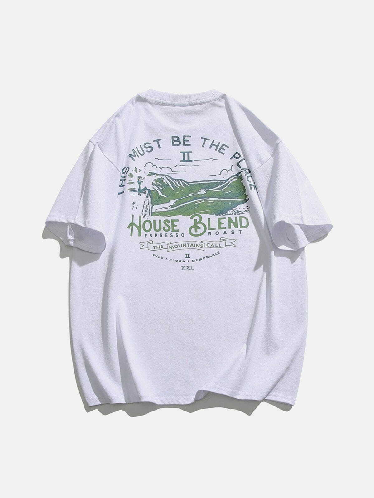 Y2K Aesthetic Landscape Print Tee - Vintage 90s Grunge Style for Summer Outfits & Cute Looks