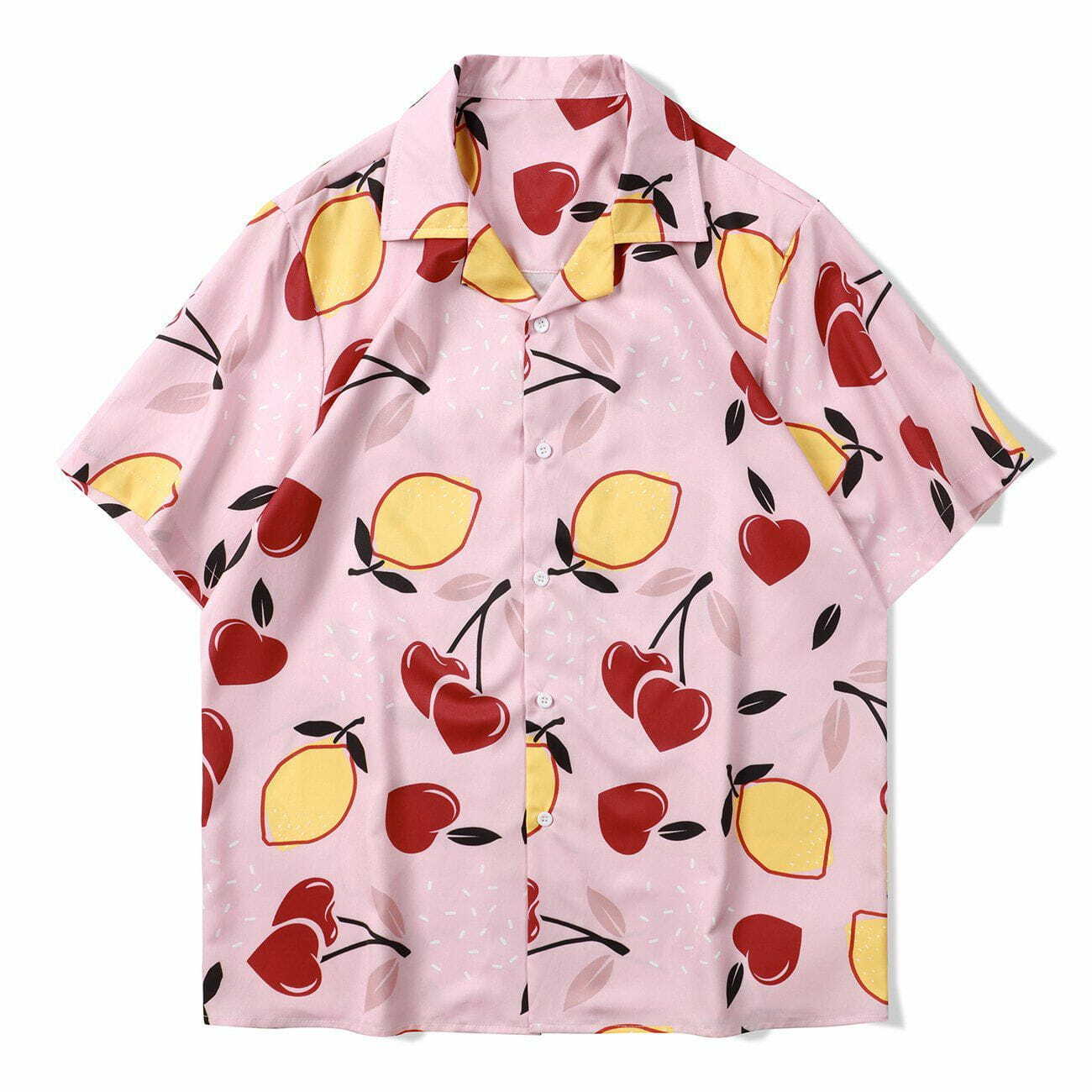 Y2K Aesthetic Lemon & Cherry Graphic Tee - Cute Summer Outfit for 90s Fashion Lovers