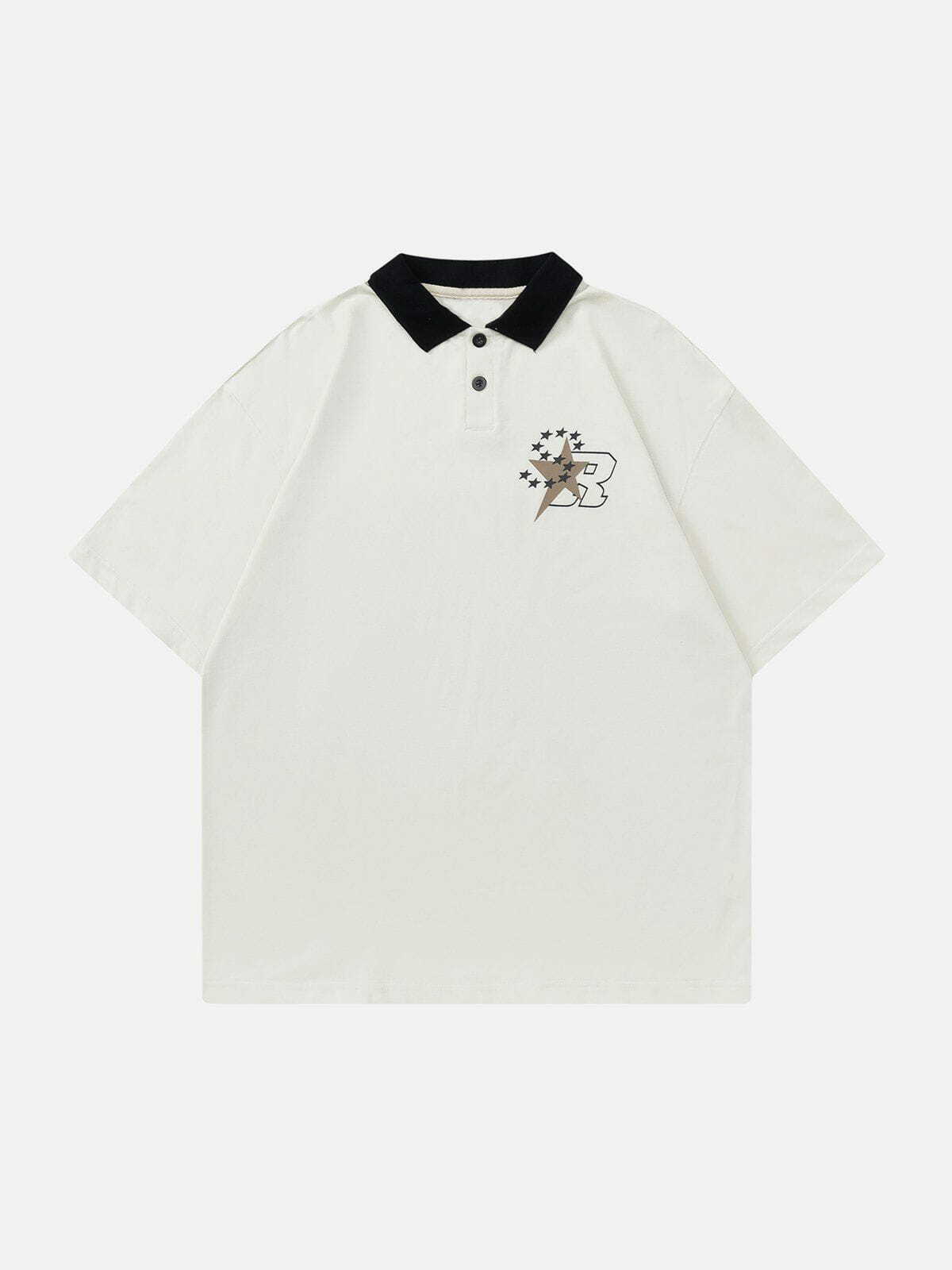 Y2K Aesthetic Letter Print Polo Tee - Trendy Summer Outfit for 90s Fashion Lovers