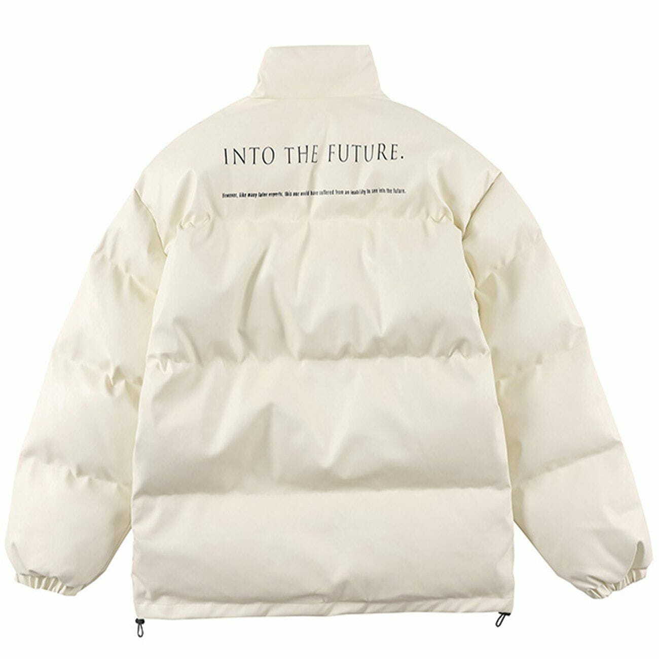 Y2K Aesthetic Letter Print Puffer Jacket - Trendy Grunge Style for 2000s Fashion Lovers