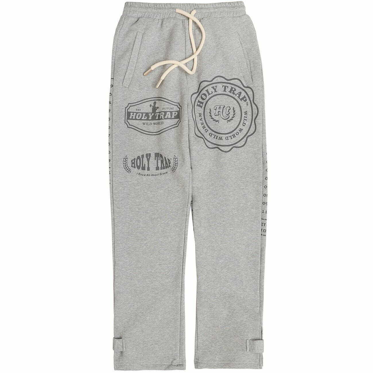 Y2K Aesthetic Letter Print Sweatpants - Trendy Grunge Style for Summer Outfits & Casual Looks