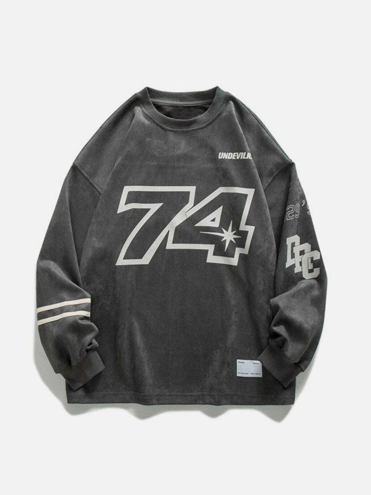 Y2K Aesthetic Lettered Sweatshirt - Vintage 90s Grunge Style for Effortless Summer Outfits