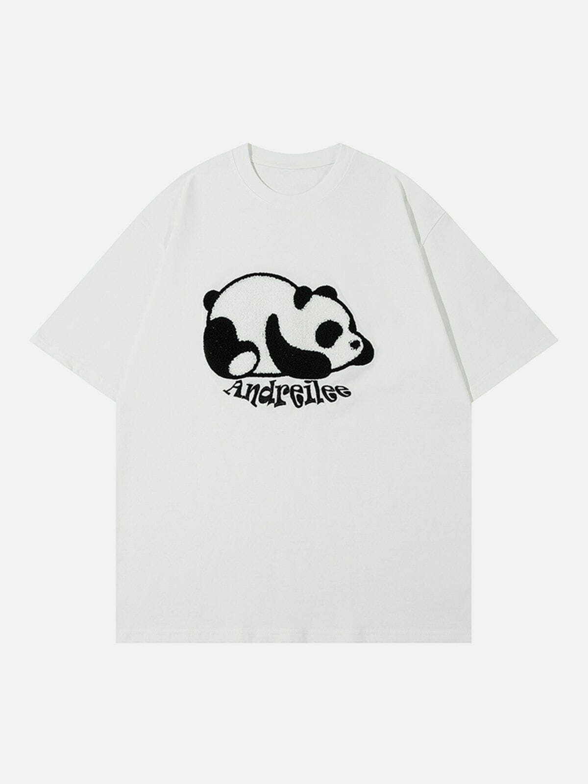 Y2K Aesthetic Panda Print Tee - Cute Summer Outfit, Grunge Style, Vintage 90s Fashion Top