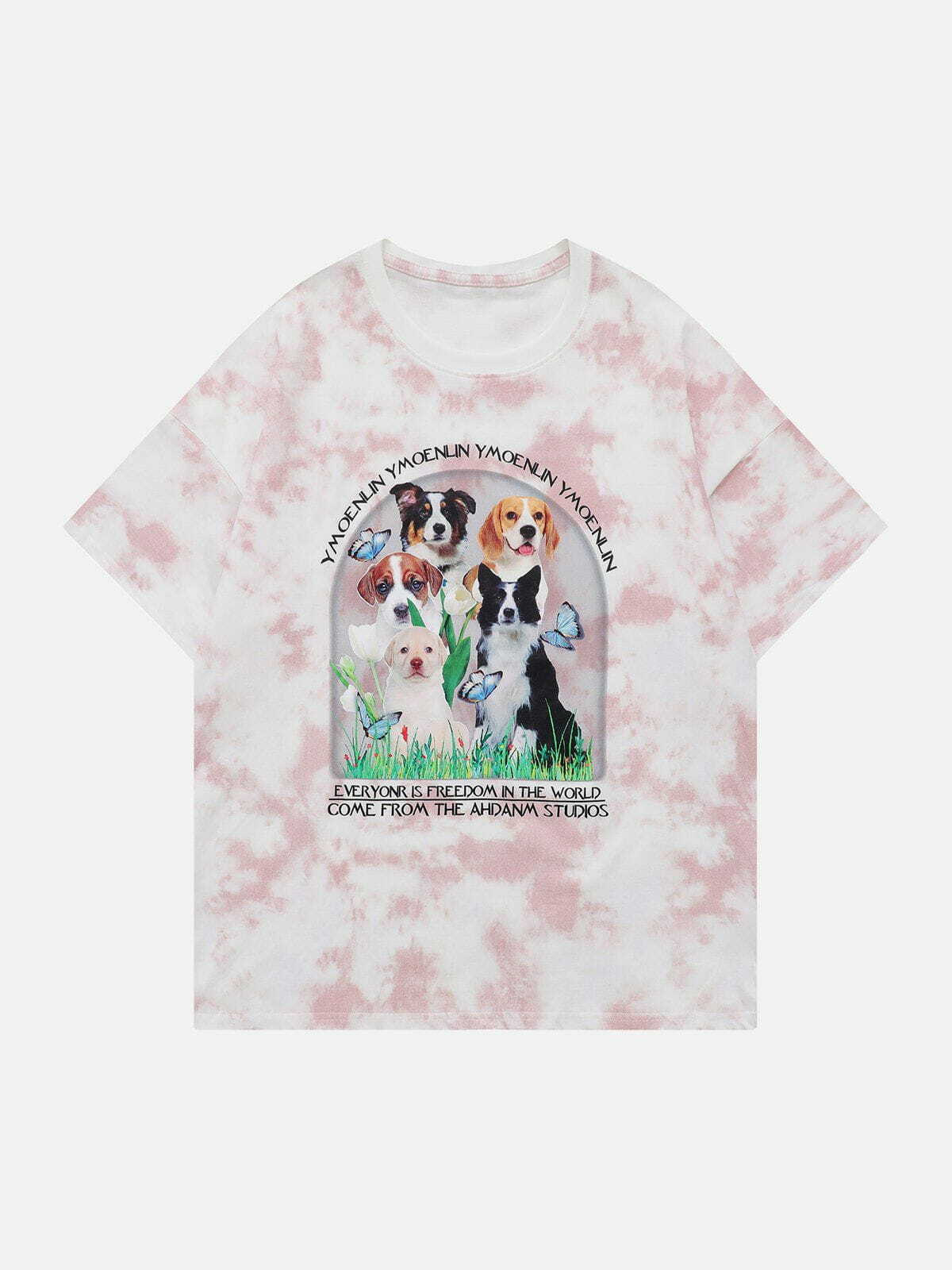 Y2K Aesthetic Pet Dog Garden Graphic Tee - Cute Summer Outfit for 90s Fashion Lovers