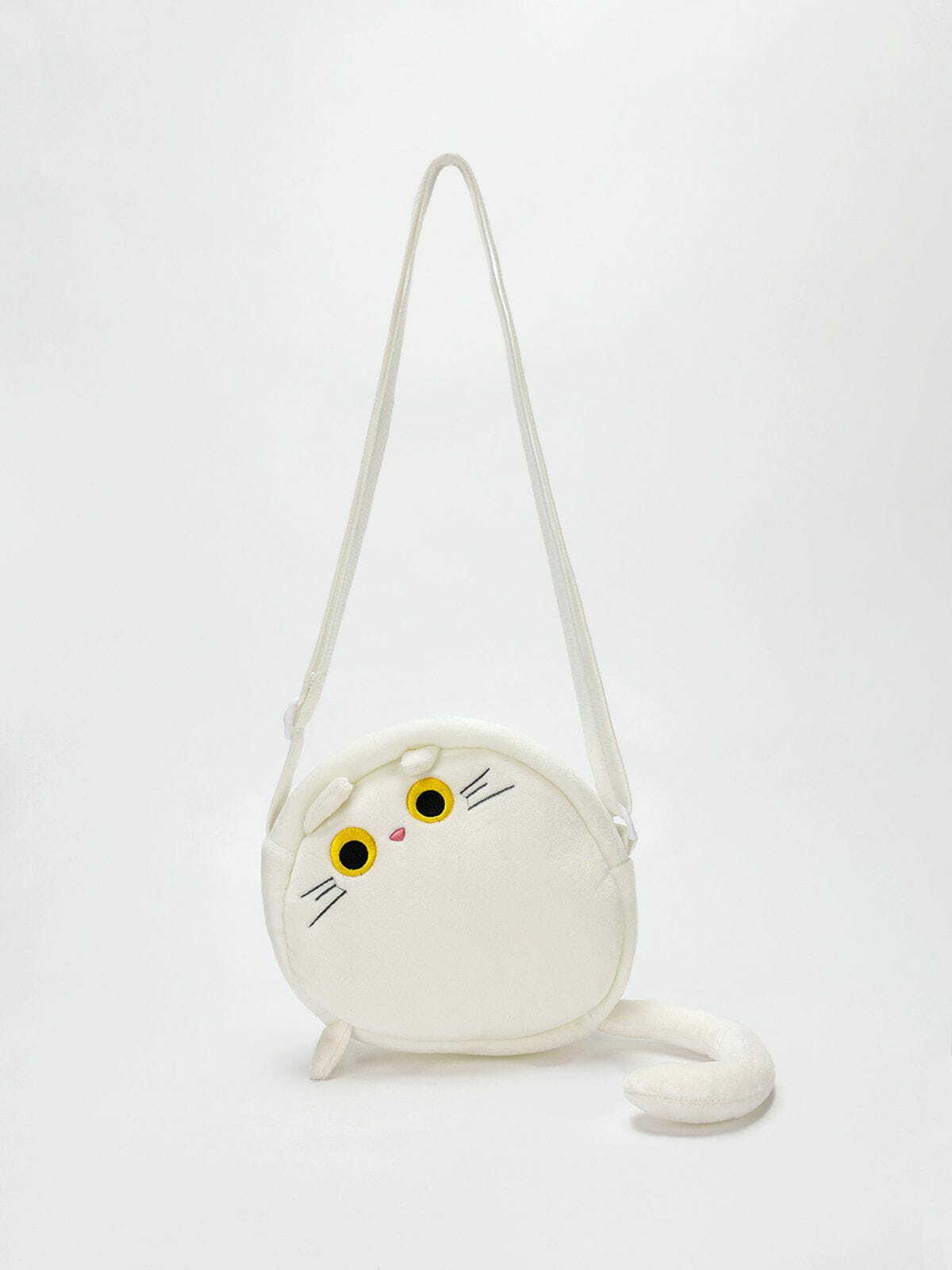 Y2K Aesthetic Plush Cat Crossbody Bag - Cute Grunge Style for Summer Outfits & 90s Fashion Lovers