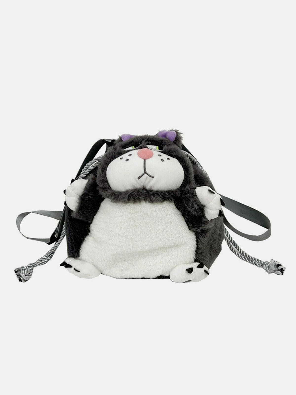 Y2K Aesthetic Plush Kitten Bag - Cute Grunge & 90s Fashion Accessory for Trendy Outfits