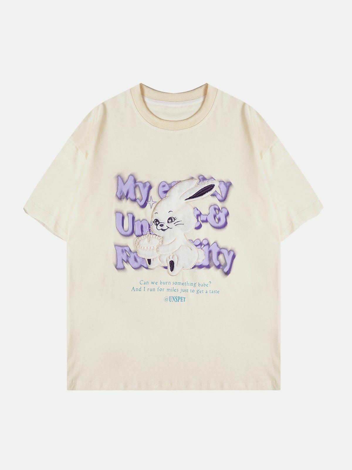 Y2K Aesthetic Rabbit Print Tee - Cute Summer Outfit for 90s Fashion Lovers & Grunge Style