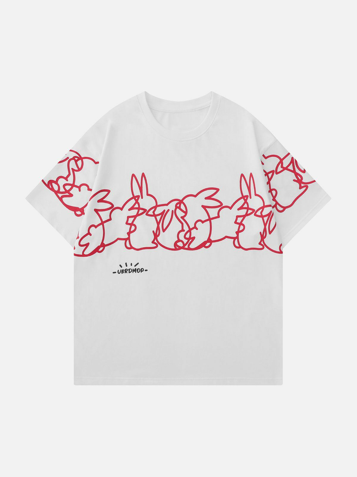 Y2K Aesthetic Rabbit Print Tee - Vintage 90s Grunge Style for Trendy Summer Outfits