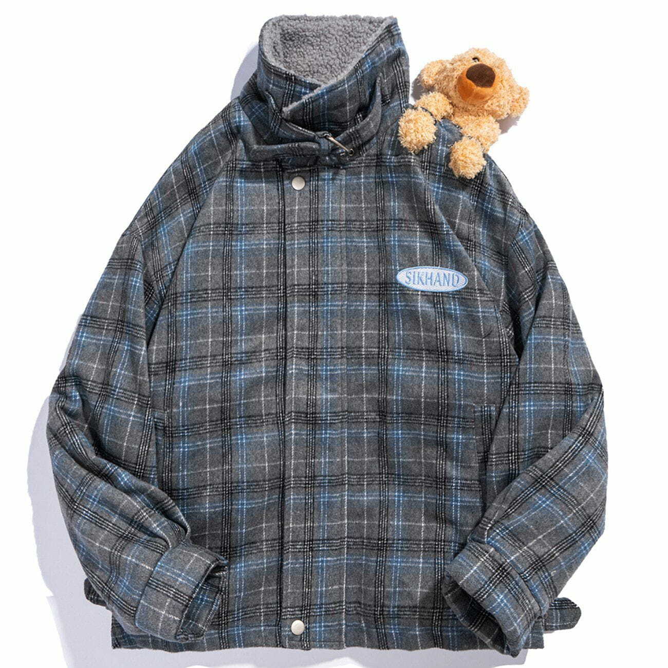 Y2K Aesthetic Removable Bear Doll Winter Coat - Cute Grunge Style for 2000s Fashion Lovers