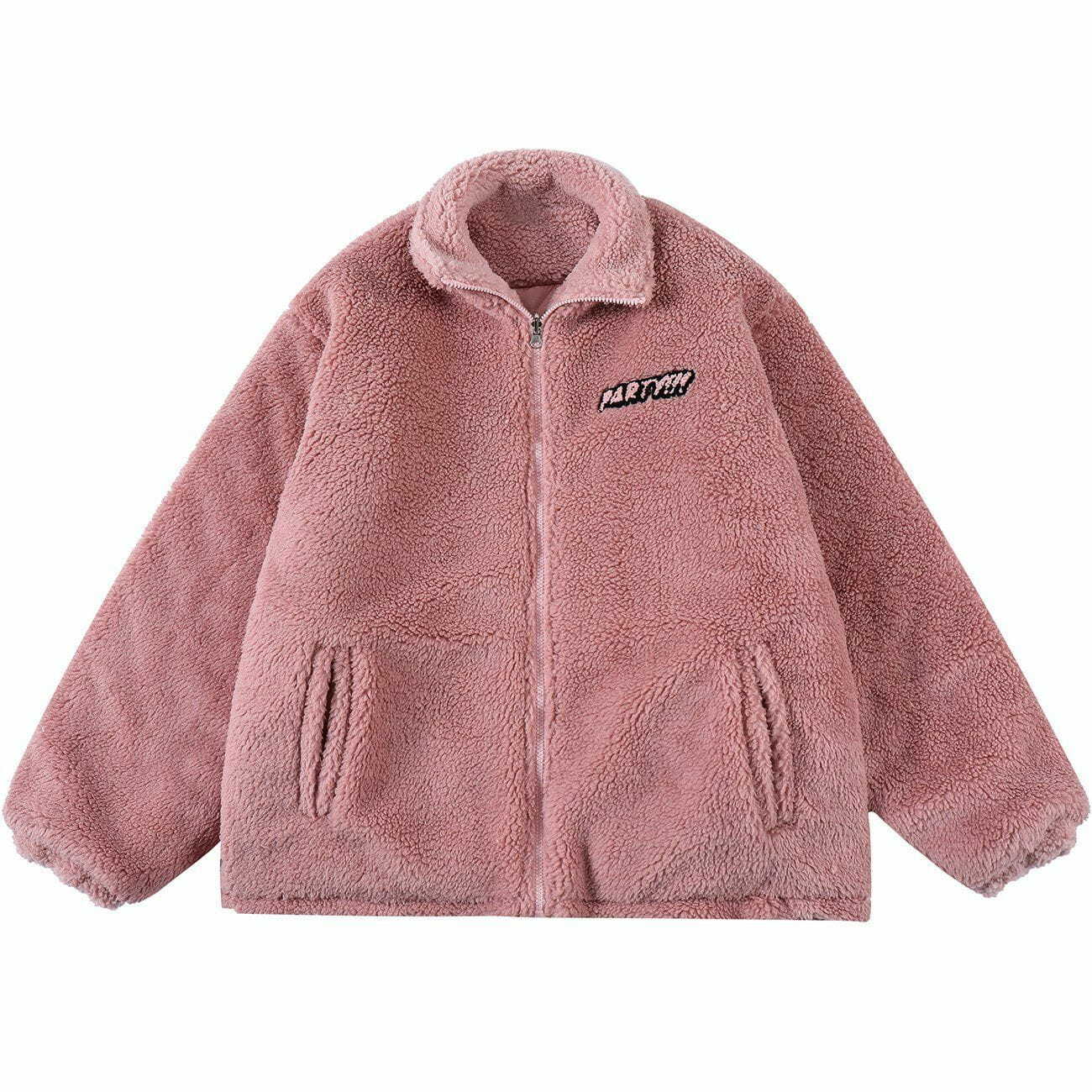 Y2K Aesthetic Reversible Sherpa Coat: Cozy Winter Layering with 90s Grunge Vibes