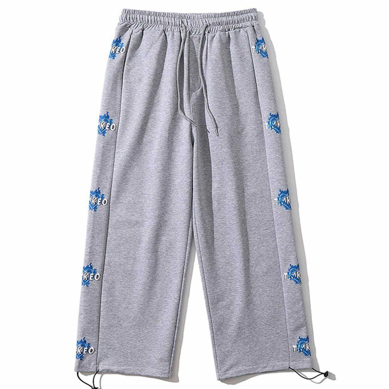 Y2K Aesthetic Side Letter Print Sweatpants for Grunge, 90s Style, and Casual Summer Outfits