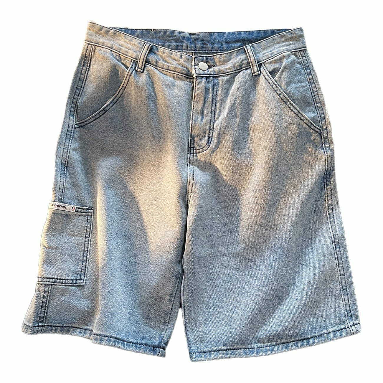 Y2K Aesthetic Side Pocket Cargo Denim Shorts for Trendy Summer Outfits & Grunge Style