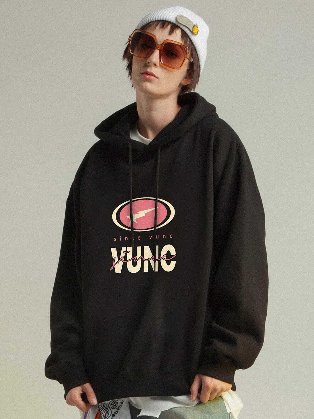 Y2K Aesthetic Simple Letter Print Hoodie - Vintage 90s Grunge Style for Effortless Summer Outfits