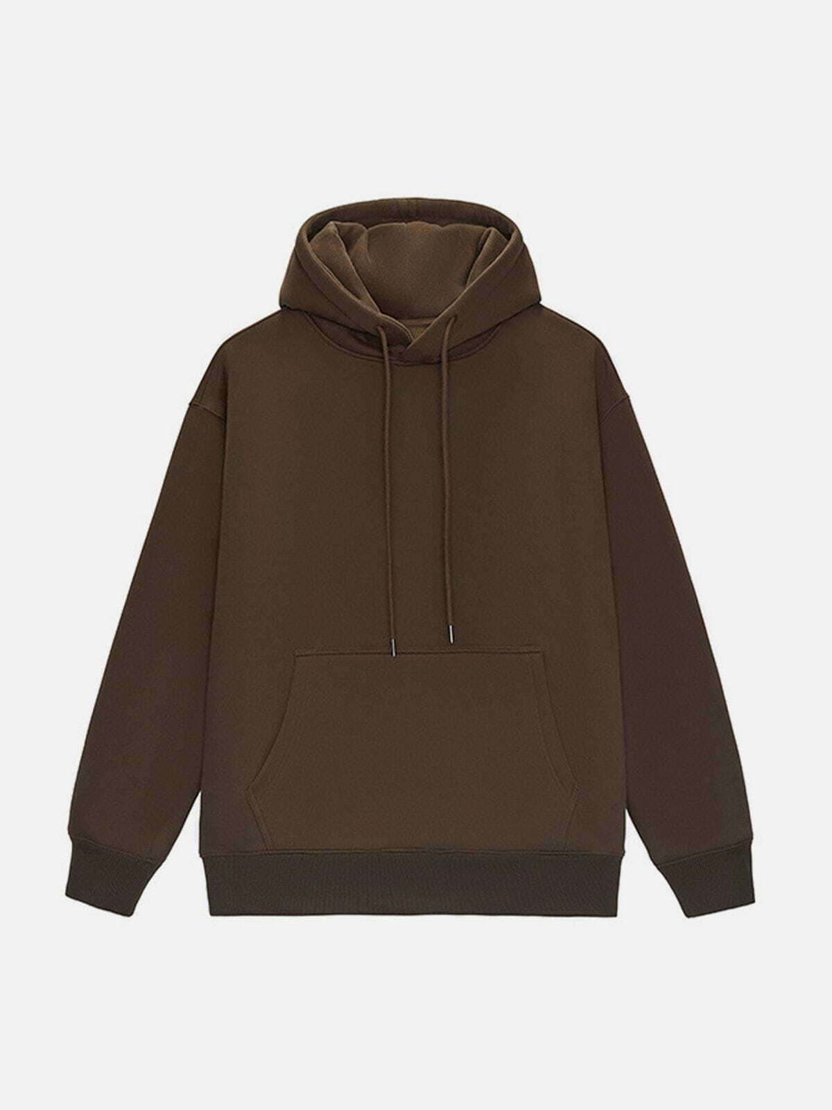 Y2K Aesthetic Solid Color Drawstring Hoodie - Perfect for Grunge, 90s Fashion & Summer Outfits