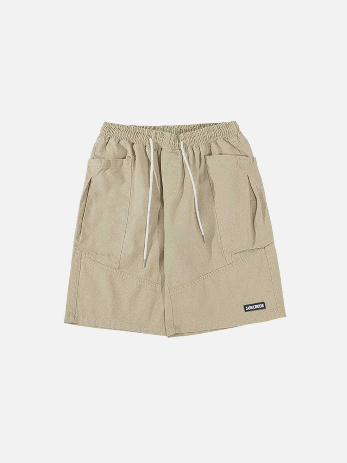 Y2K Aesthetic Solid Color Drawstring Shorts for Summer, Grunge Style & Casual Outfits