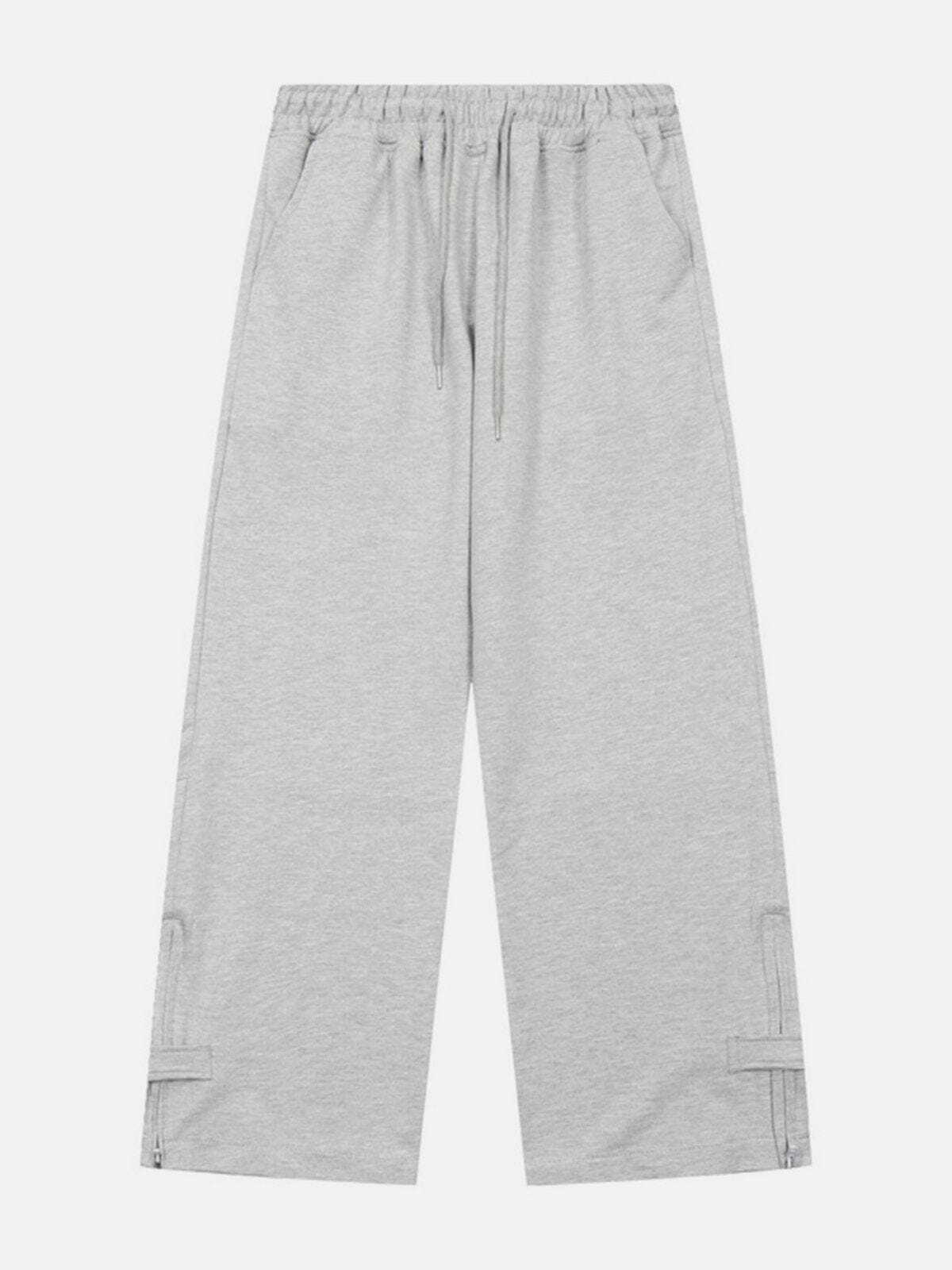 Y2K Aesthetic Solid Color Drawstring Sweatpants for Grunge, 90s Style & Casual Summer Outfits