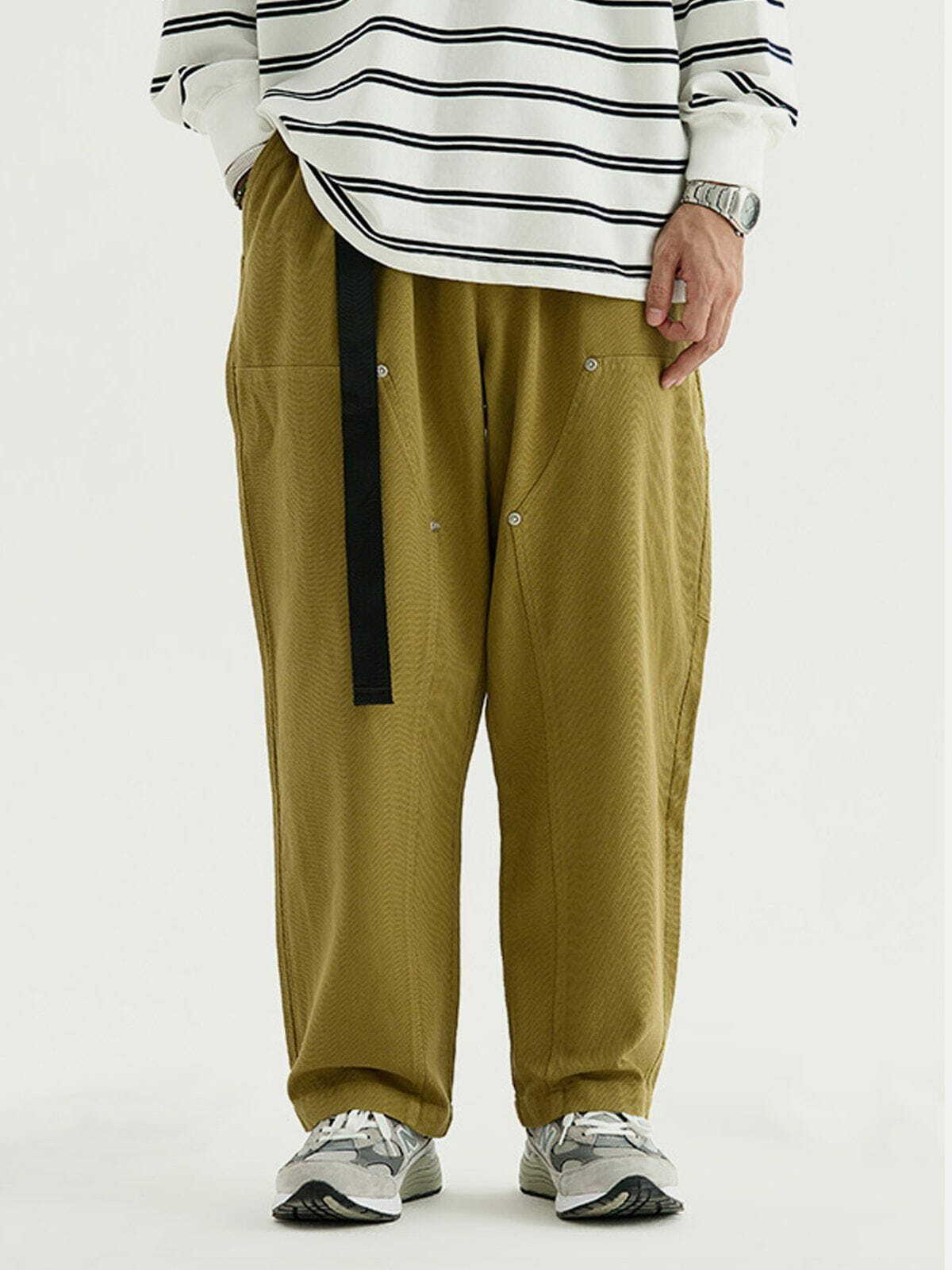 Y2K Aesthetic Solid Color Straps Cargo Pants - Trendy Grunge Style for Summer Outfits