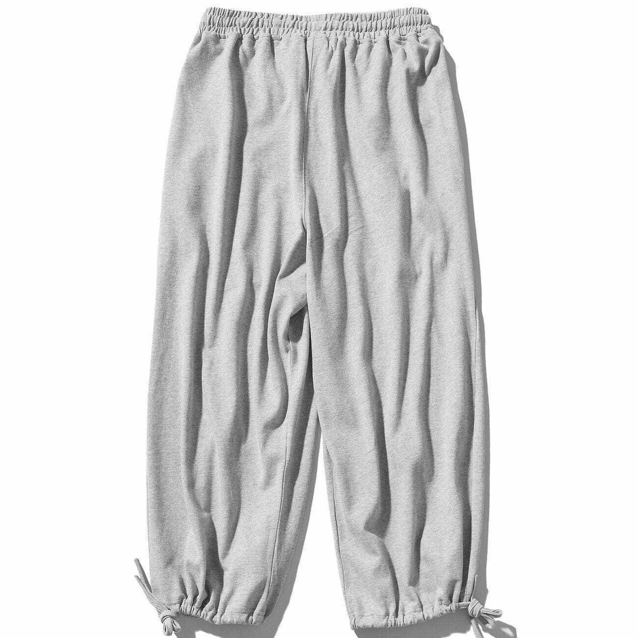 Y2K Aesthetic Solid Color Thick Wide Leg Sweatpants for Grunge and Casual Summer Outfits