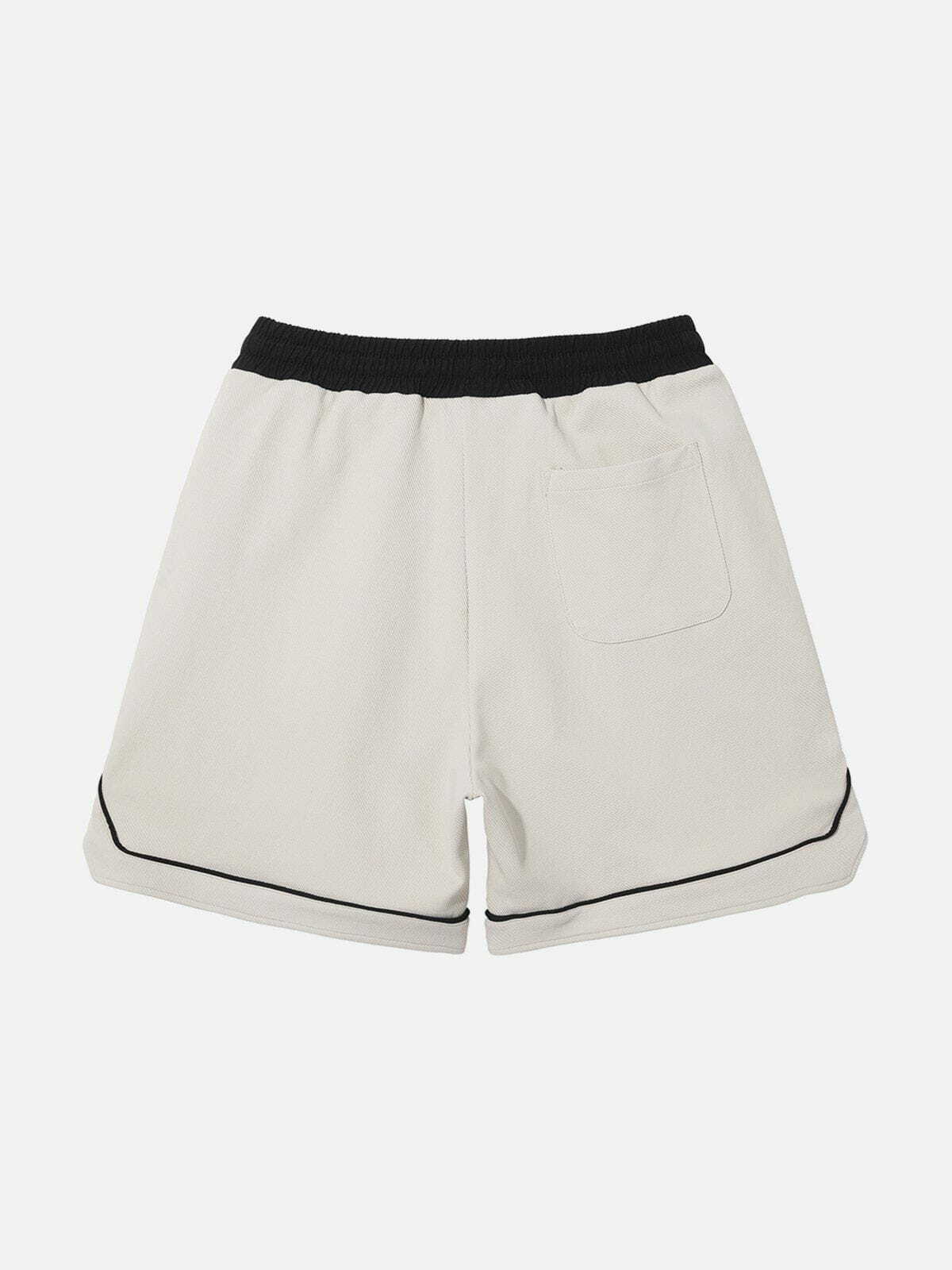 Y2K Aesthetic Splicing Drawstring Shorts - Trendy 90s Grunge Summer Outfit for Effortless Style