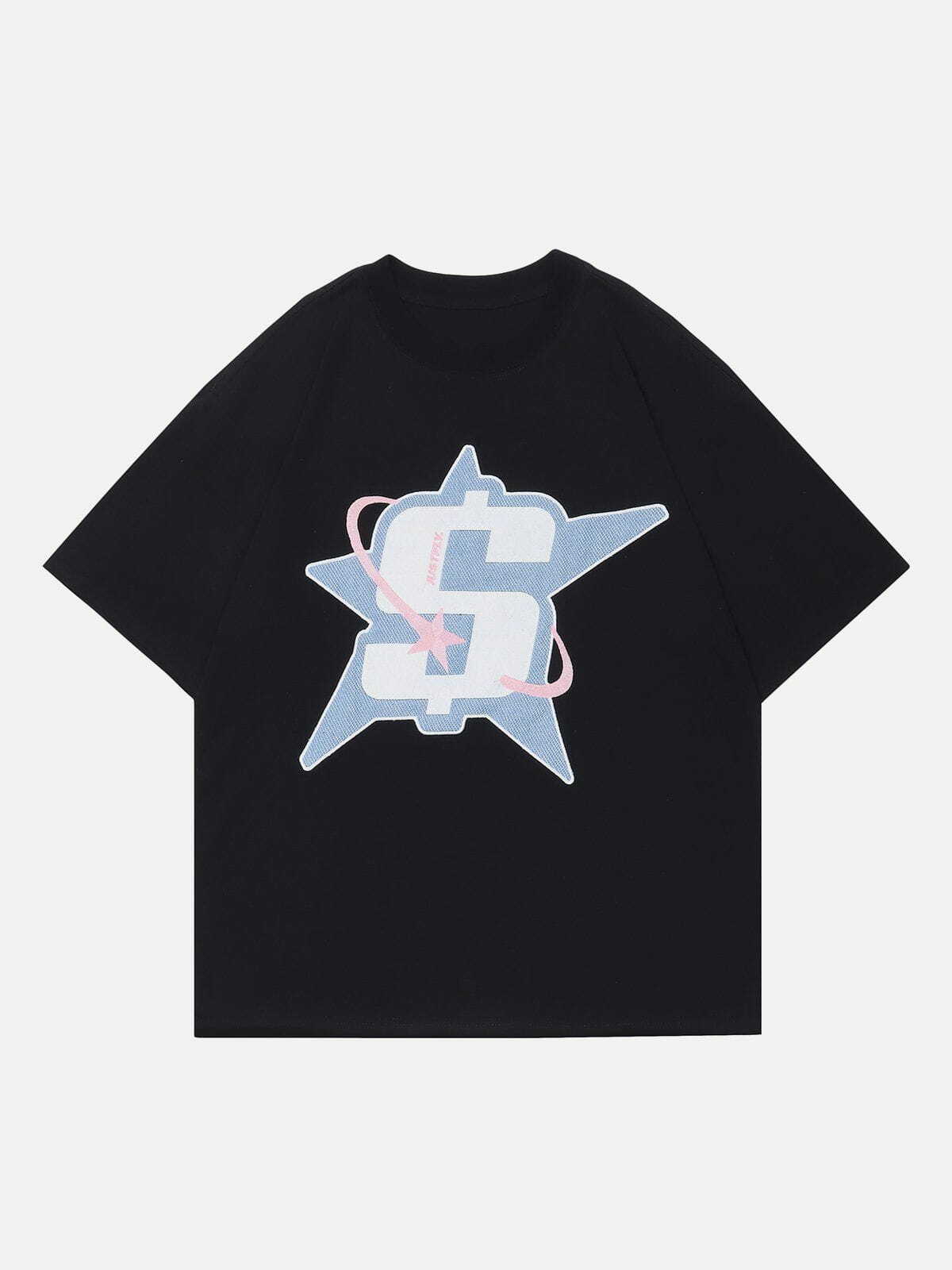 Y2K Aesthetic Star Tee - Vintage 90s Grunge Style with Plastisol Printing for Trendy Outfits