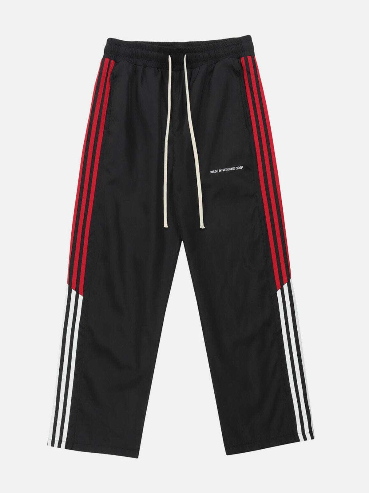 Y2K Aesthetic Stripe Clashing Colors Sweatpants for Grunge and 90s Fashion Lovers