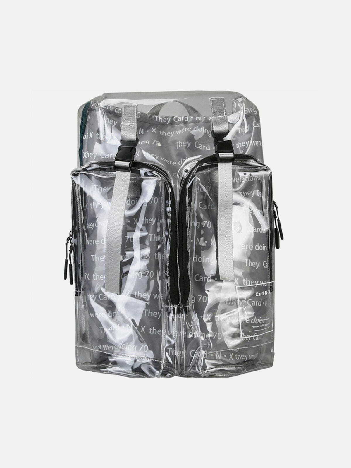 Y2K Aesthetic Transparent Reflective PVC Backpack for Grunge, 90s Fashion & Summer Outfits