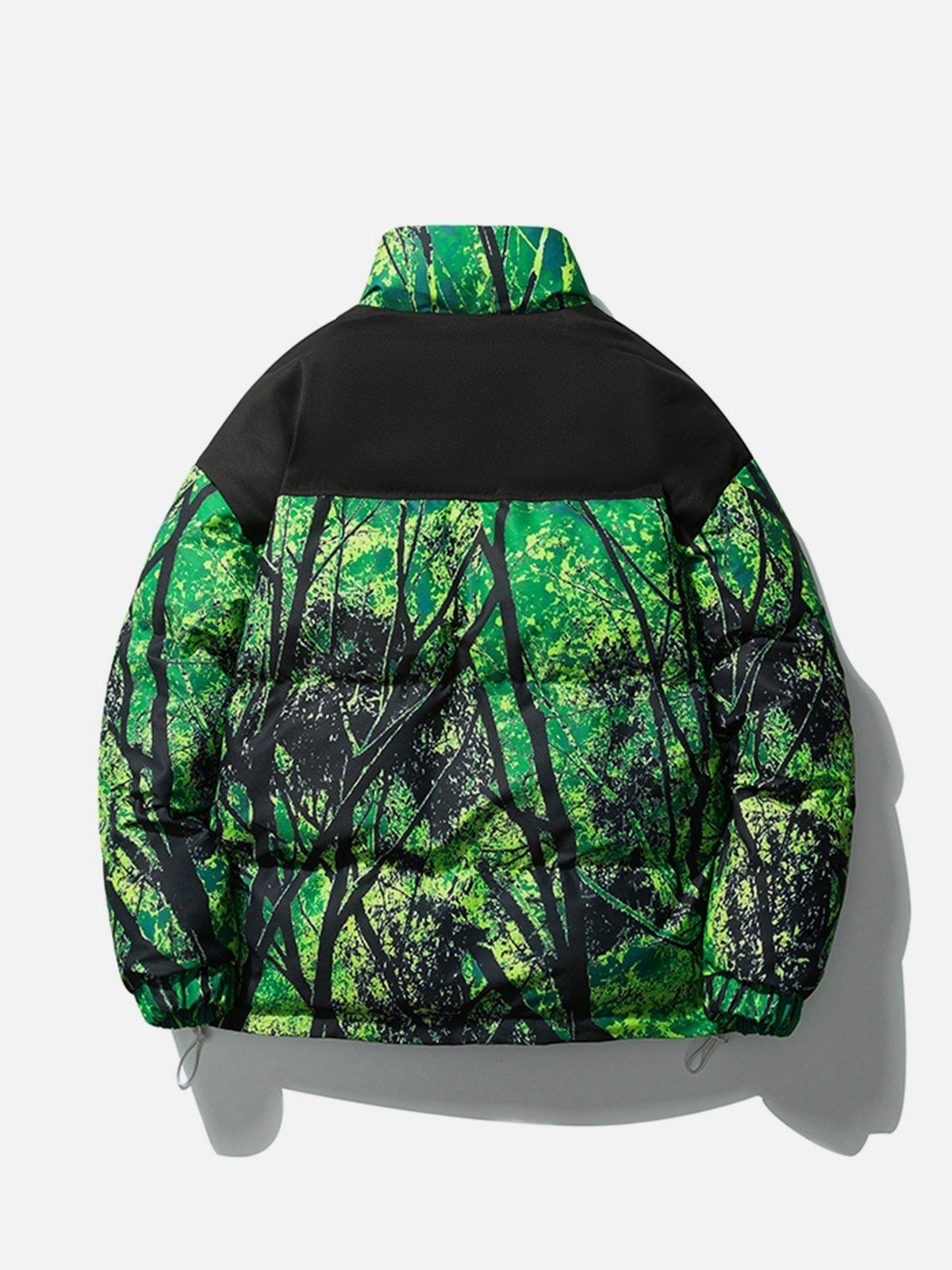 Y2K Aesthetic Tree Pattern Winter Coat - Grunge Style Outerwear for Cozy, Chic Outfits