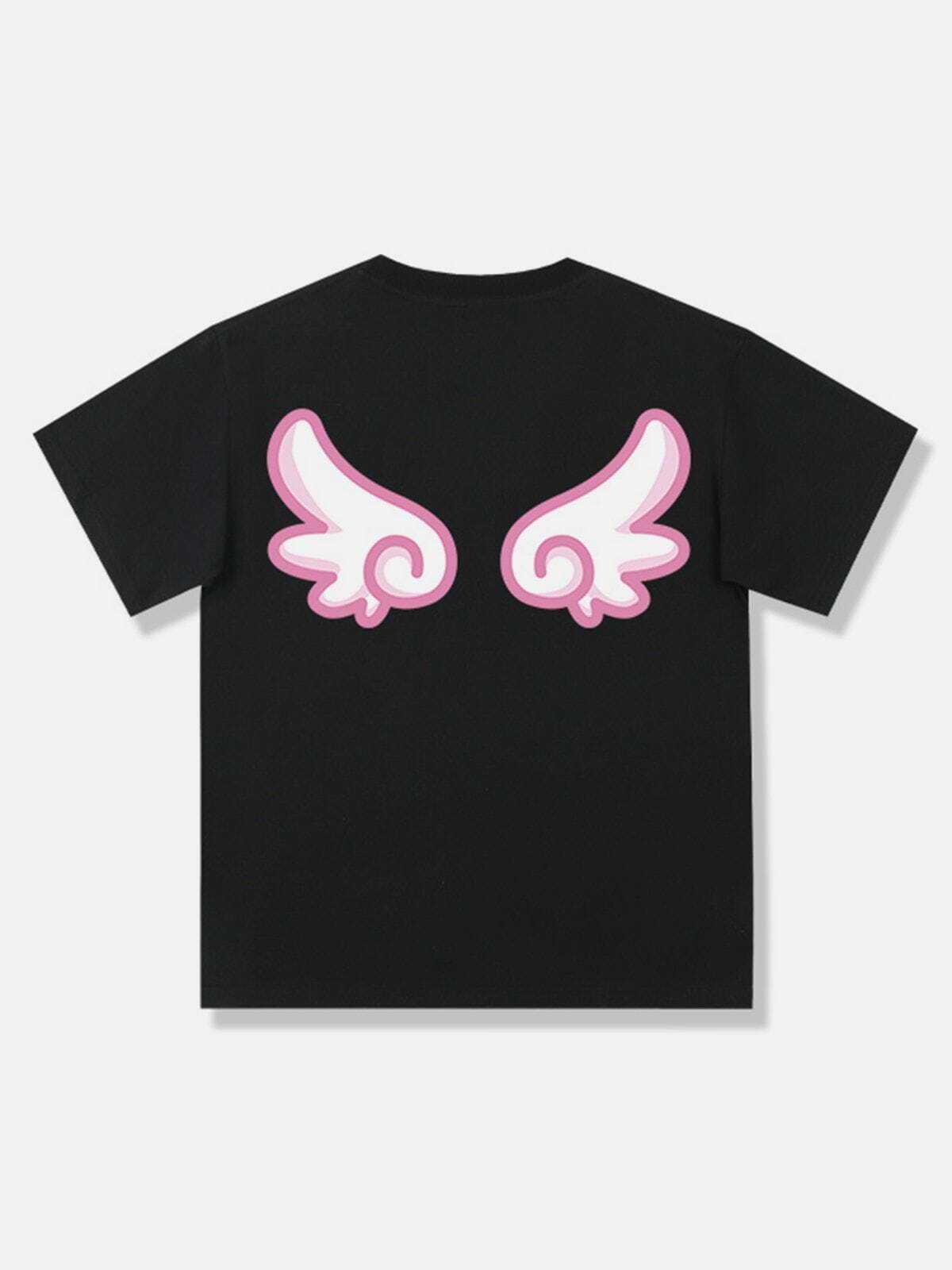 Y2K Aesthetic Wings Print Tee - Trendy Summer Outfit, Grunge Style, and 90s Fashion Vibes