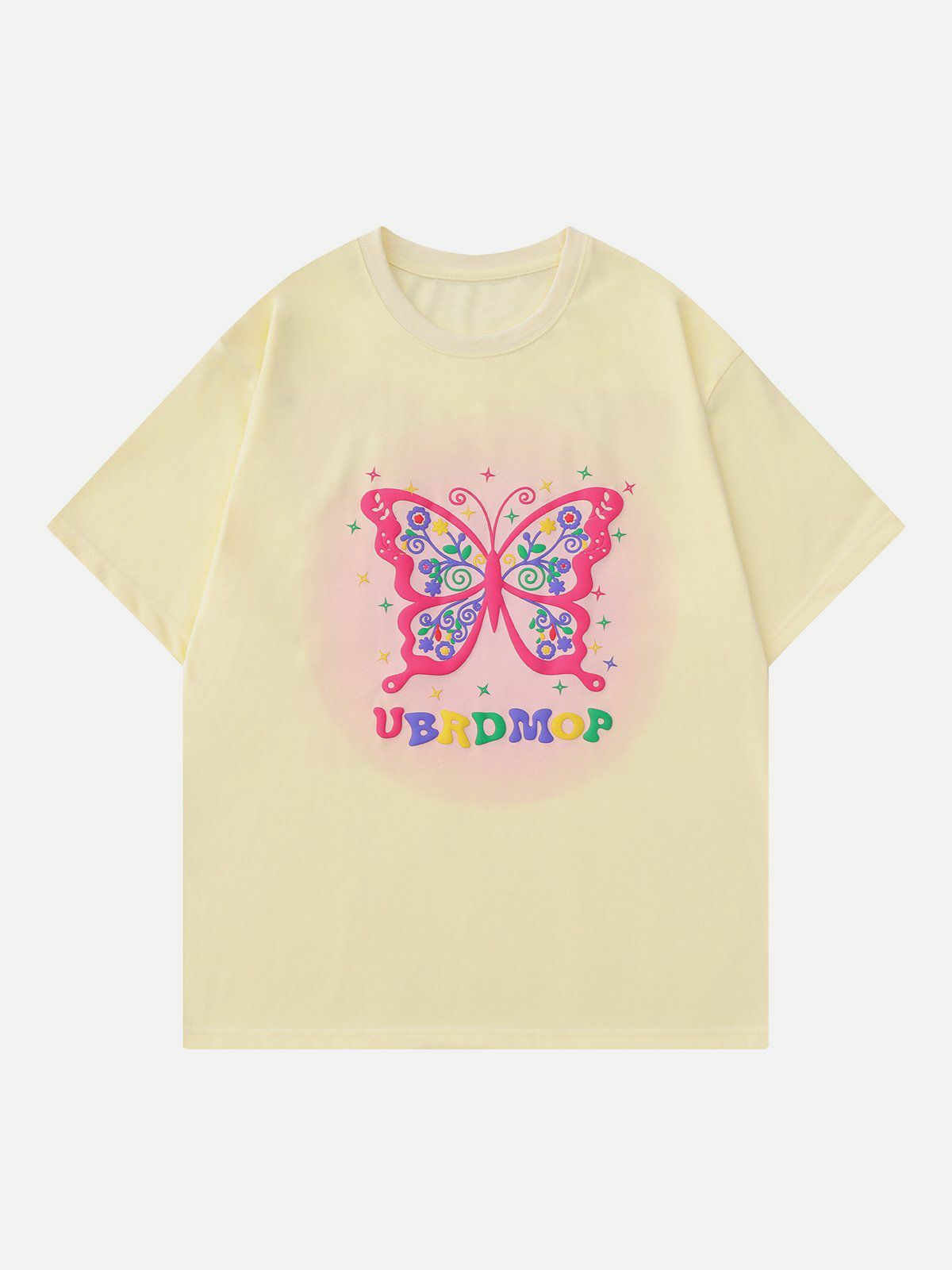 Y2K Butterfly Foaming Print Tee - Trendy Summer Outfit, Grunge Aesthetic, 90s Fashion Vibes