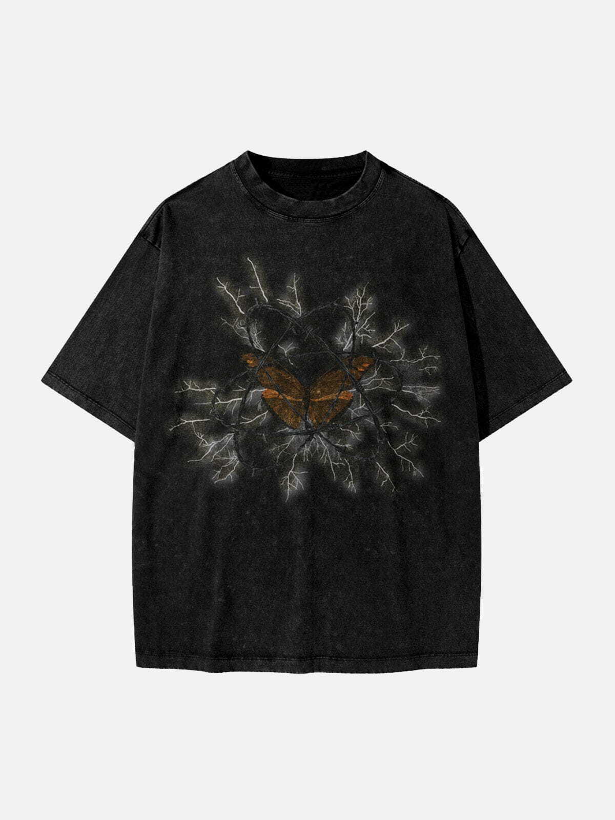 Y2K Butterfly Print Tee - Trendy Grunge Aesthetic Top for Summer Outfits & 90s Fashion Lovers