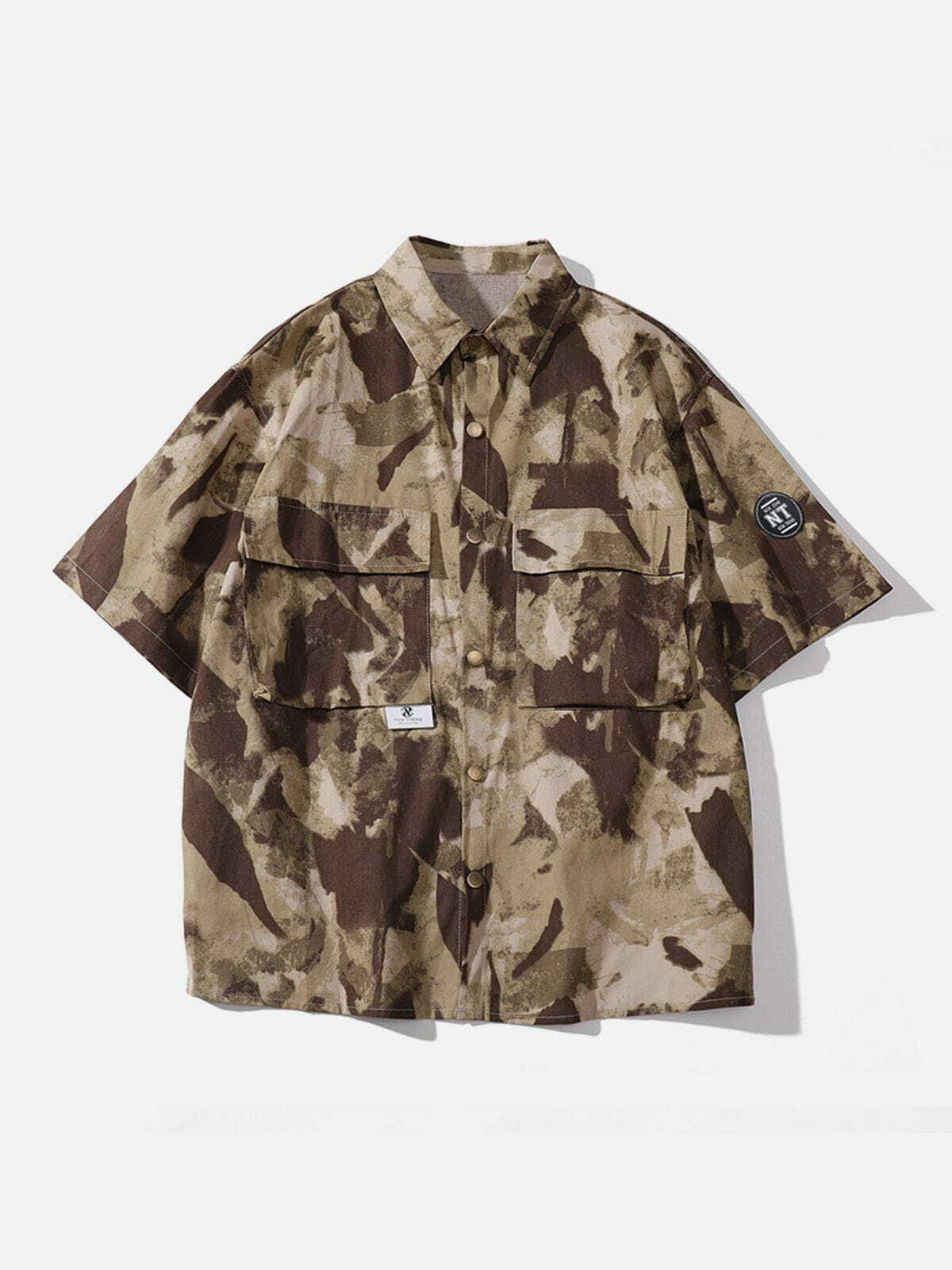 Y2K Camo Pocket Shirt: Trendy Grunge Style for Summer Outfits & 90s Fashion Lovers