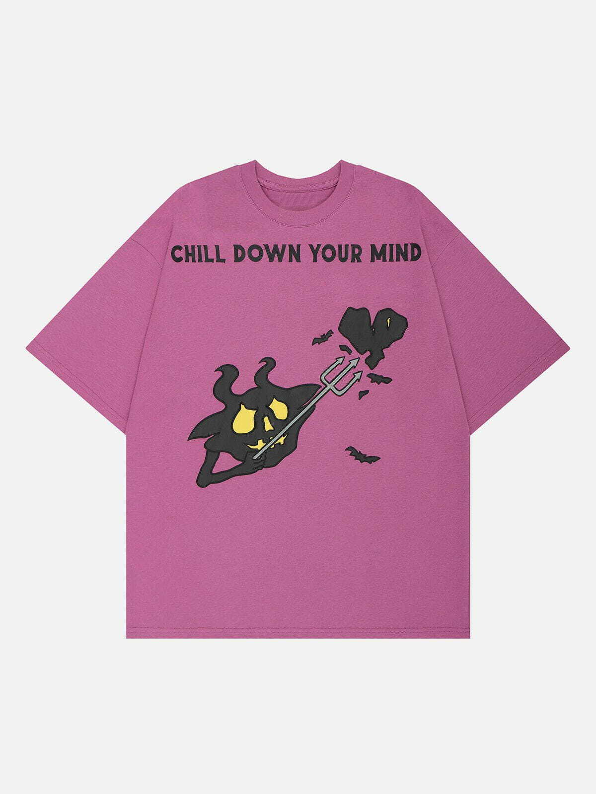 Y2K Cartoon Demon Graphic Tee - Trendy Grunge Aesthetic for Summer Outfits & 90s Vibes