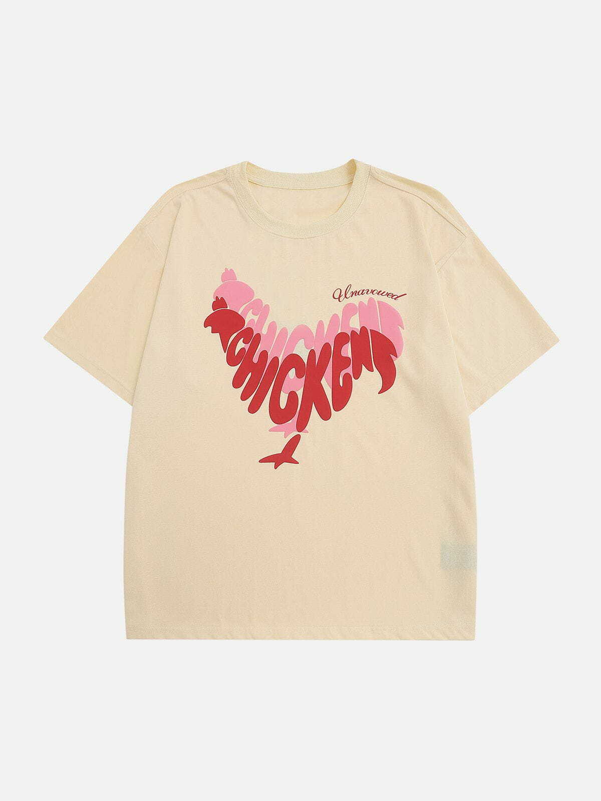 Y2K Chicken Print Tee: Trendy Grunge Aesthetic for Summer Outfits & 90s Fashion Lovers