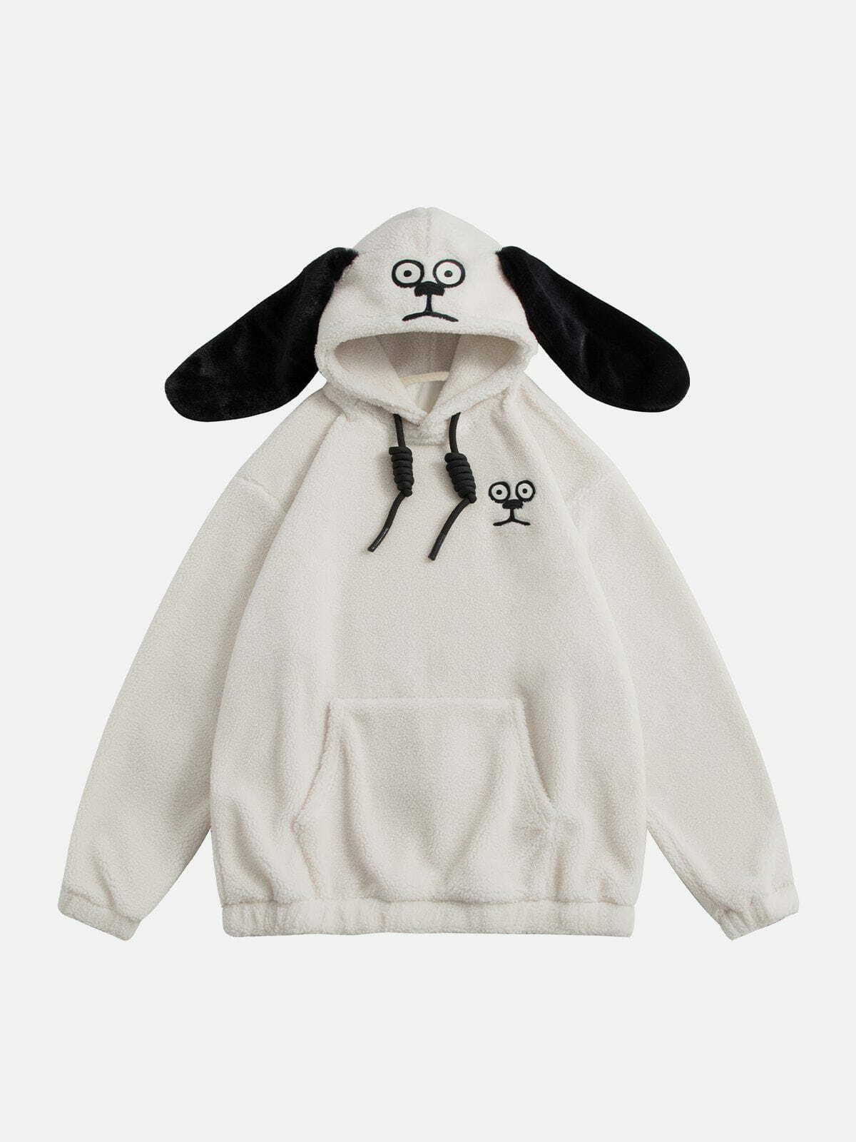 Y2K Cute Dog Ear Hoodie - Adorable Grunge Aesthetic for Summer Outfits & 90s Fashion Lovers