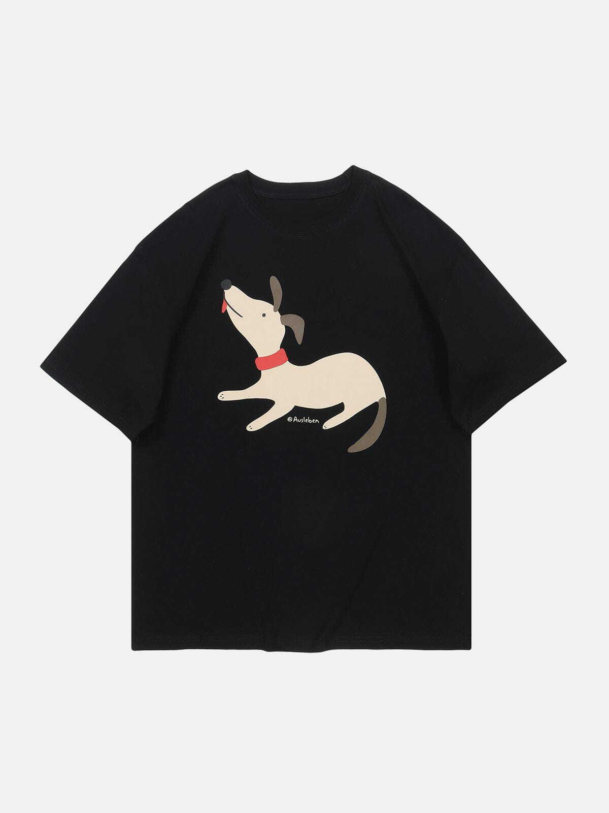 Y2K Cute Dog Graphic Tee - Trendy Summer Outfit, Grunge Aesthetic, 90s Style, and Coquette Vibes