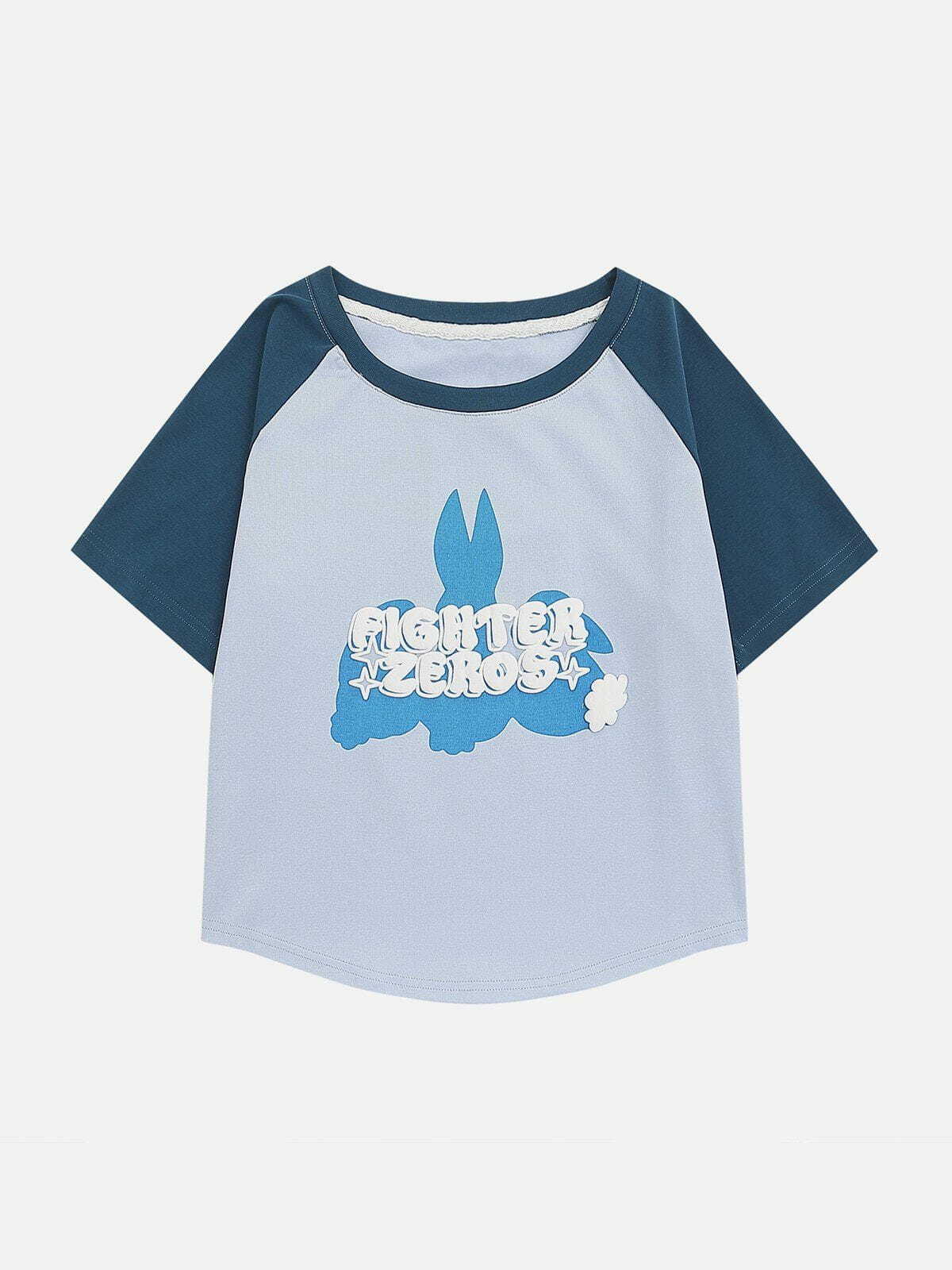 Y2K Cute Rabbit Print Tee - Trendy Summer Outfit, Grunge Aesthetic, 90s Style, Casual Chic