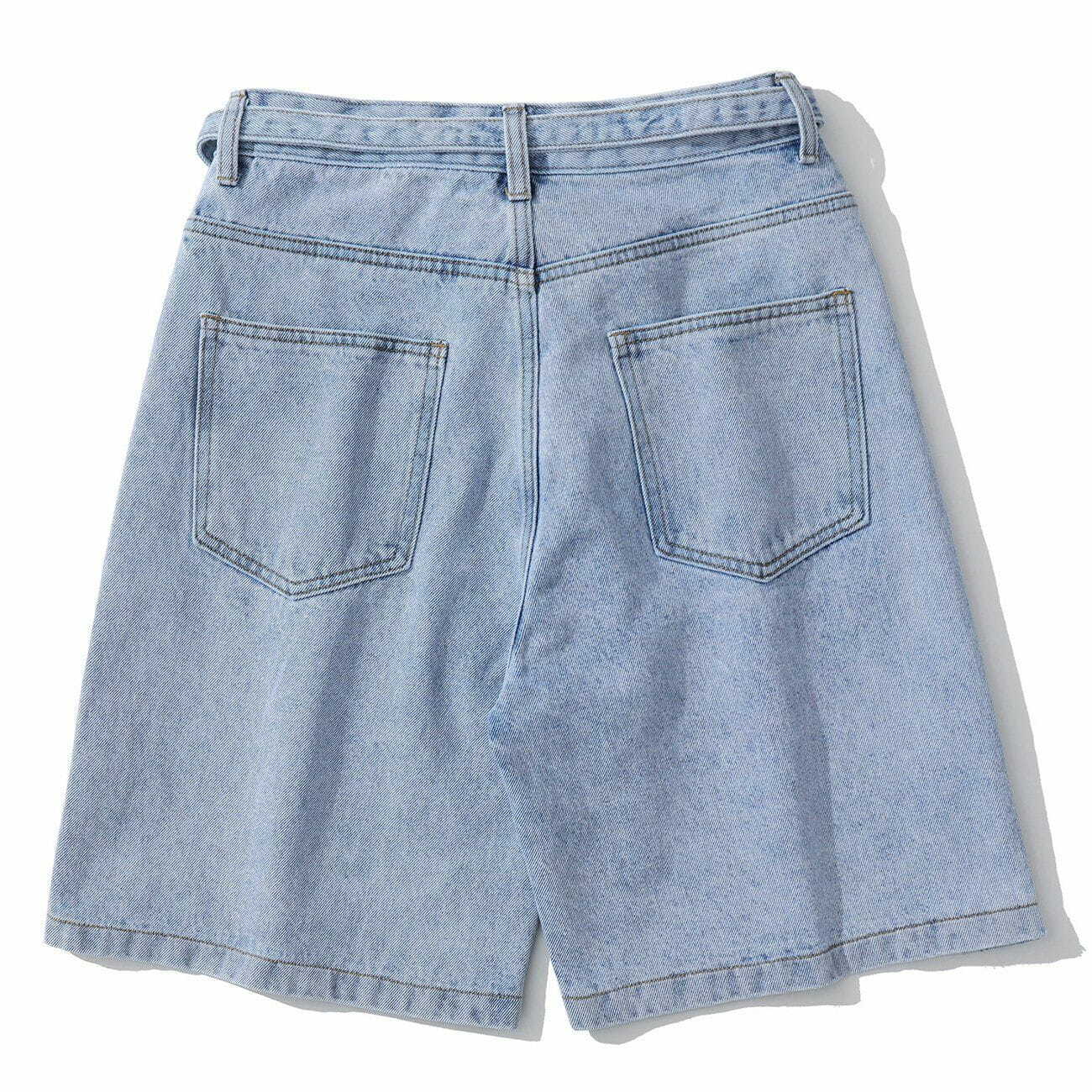 Y2K Denim Shorts with Side Button Straps - Trendy Summer Outfit for Grunge & Coquette Aesthetic