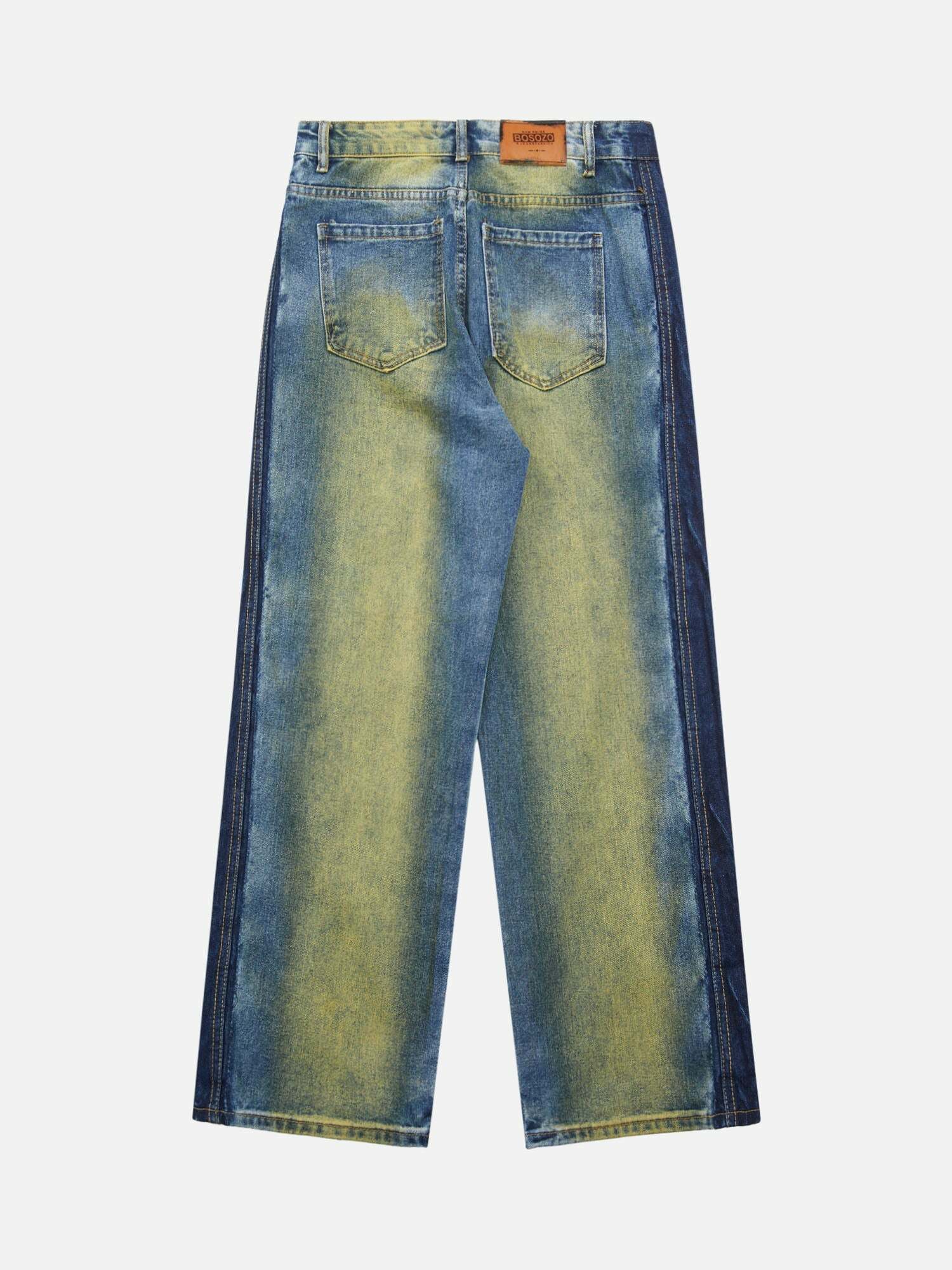 Y2K Distressed Baggy Jeans - Vintage 90s Grunge Style with Spray-Dyed Aesthetic