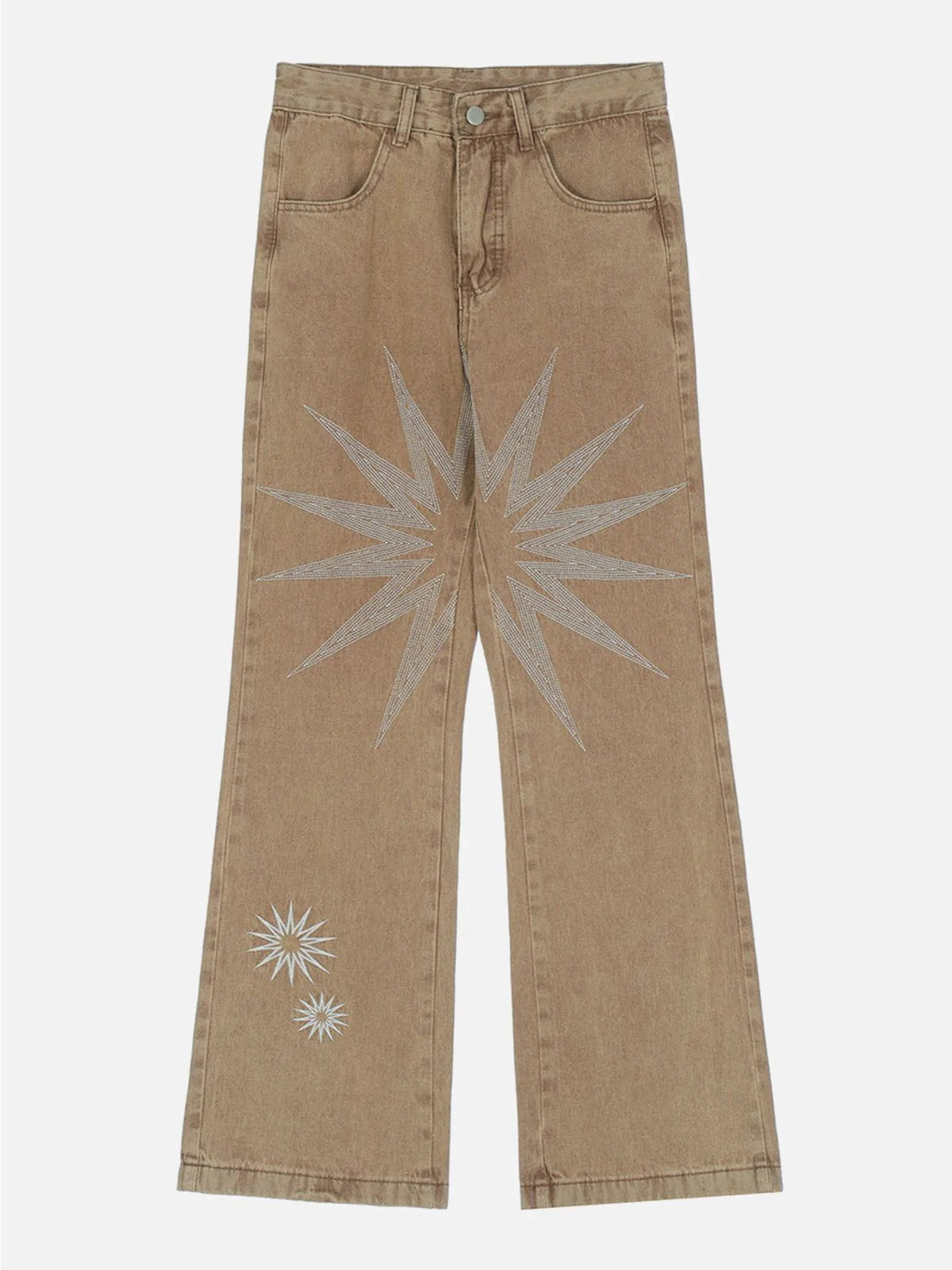 Y2K Embroidery Washed Design Baggy Jeans - Vintage 90s Grunge Aesthetic for Effortless Style