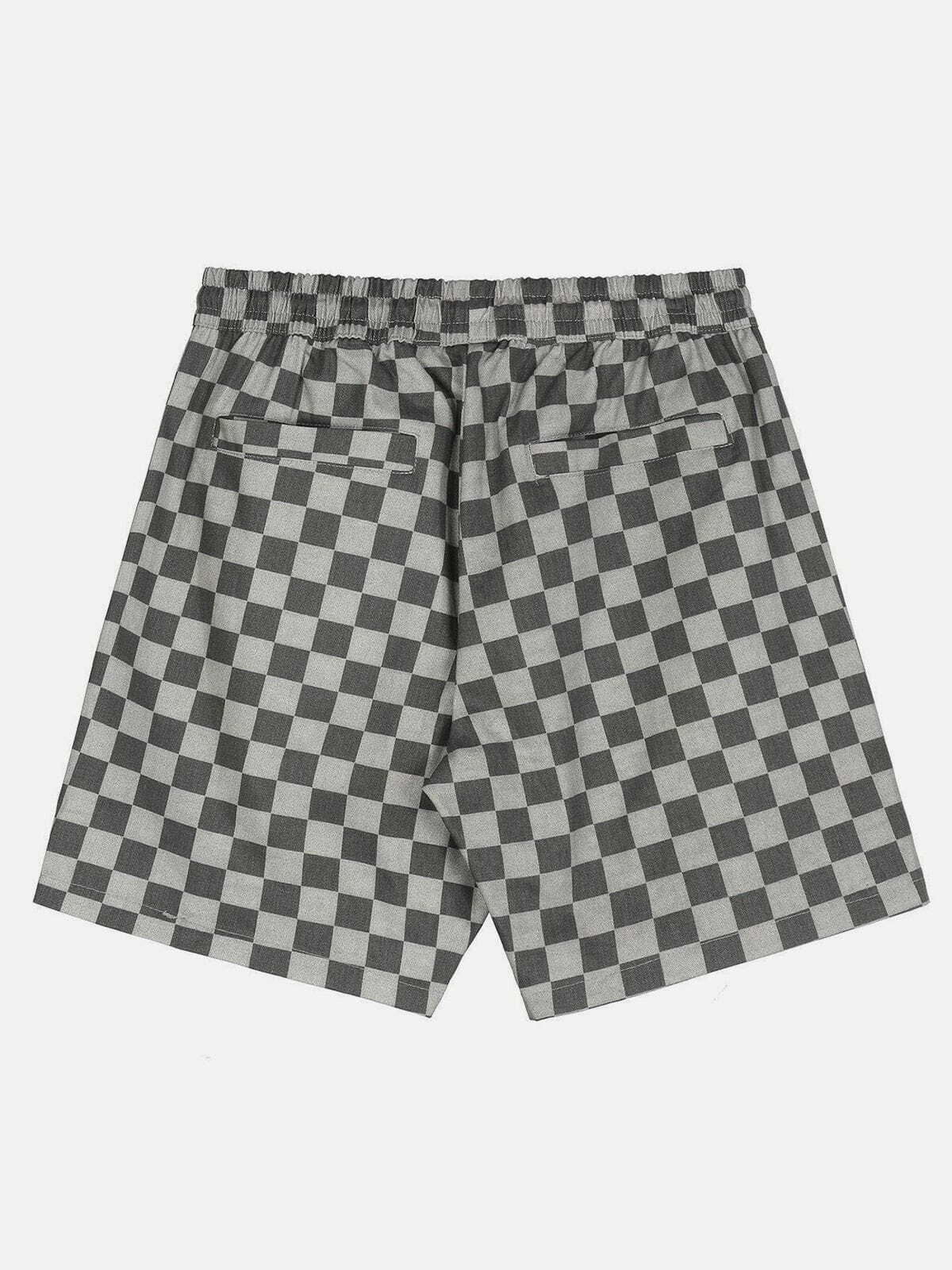 Y2K Flocked Plaid Shorts - Trendy 90s Grunge Style for Summer Outfits & Aesthetic Looks