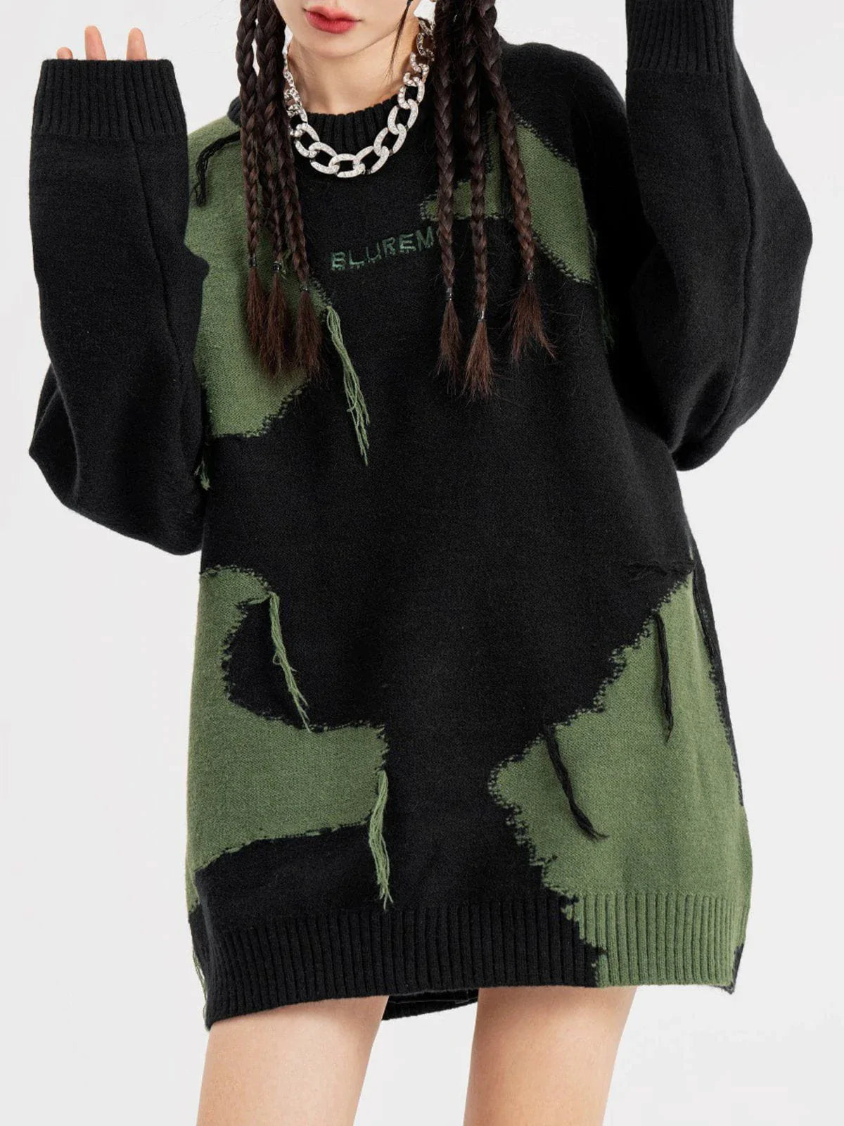 Y2K Fringed Knitted Sweater - Cozy Grunge Style for 90s Fashion Lovers, Perfect for Summer Outfits