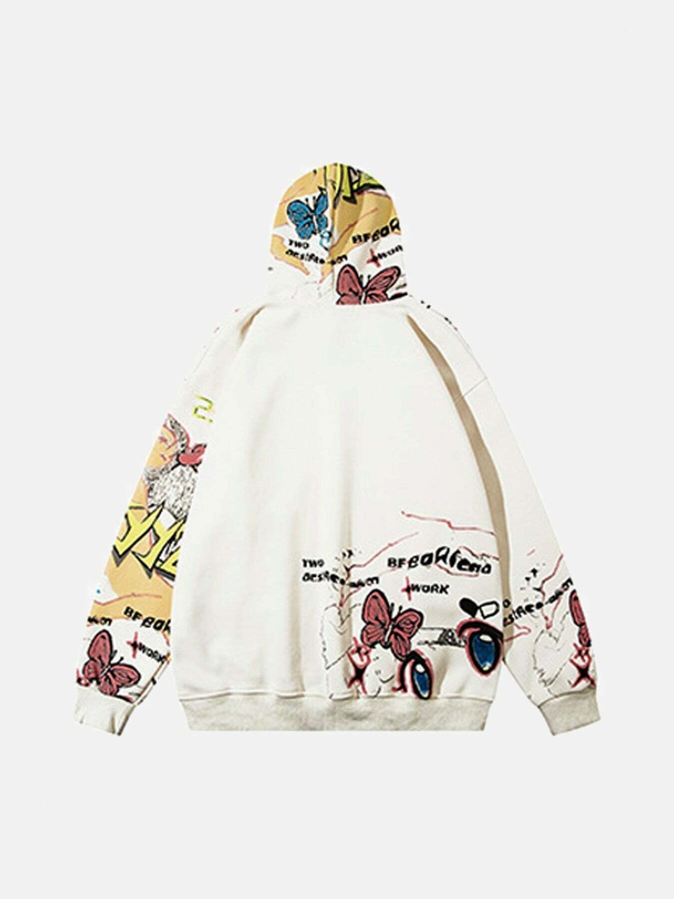 Y2K Graffiti Hoodie: Trendy 90s Grunge Style for Aesthetic Outfits & Summer Vibes